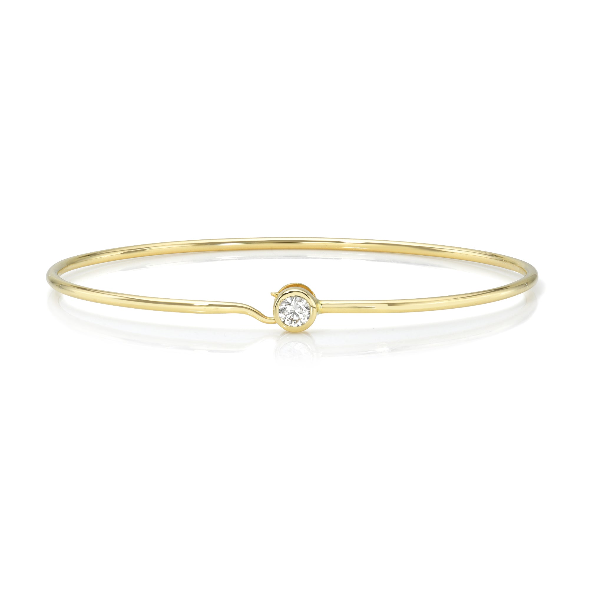 Round Wire Medium Diamond Bangle