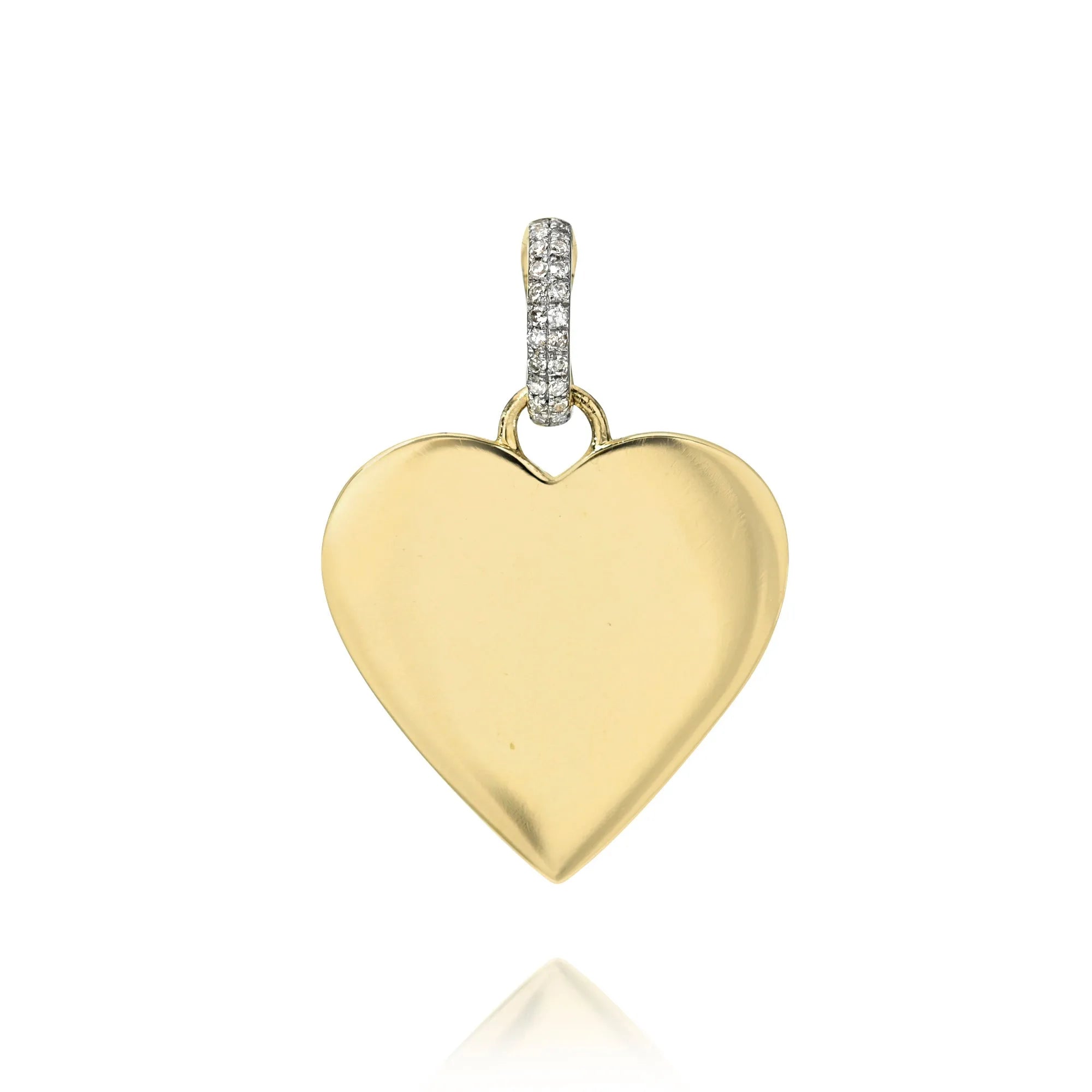Classic Gold Heart Charm with Diamond Enhancer-Charms & Pendants-Mama Bijoux