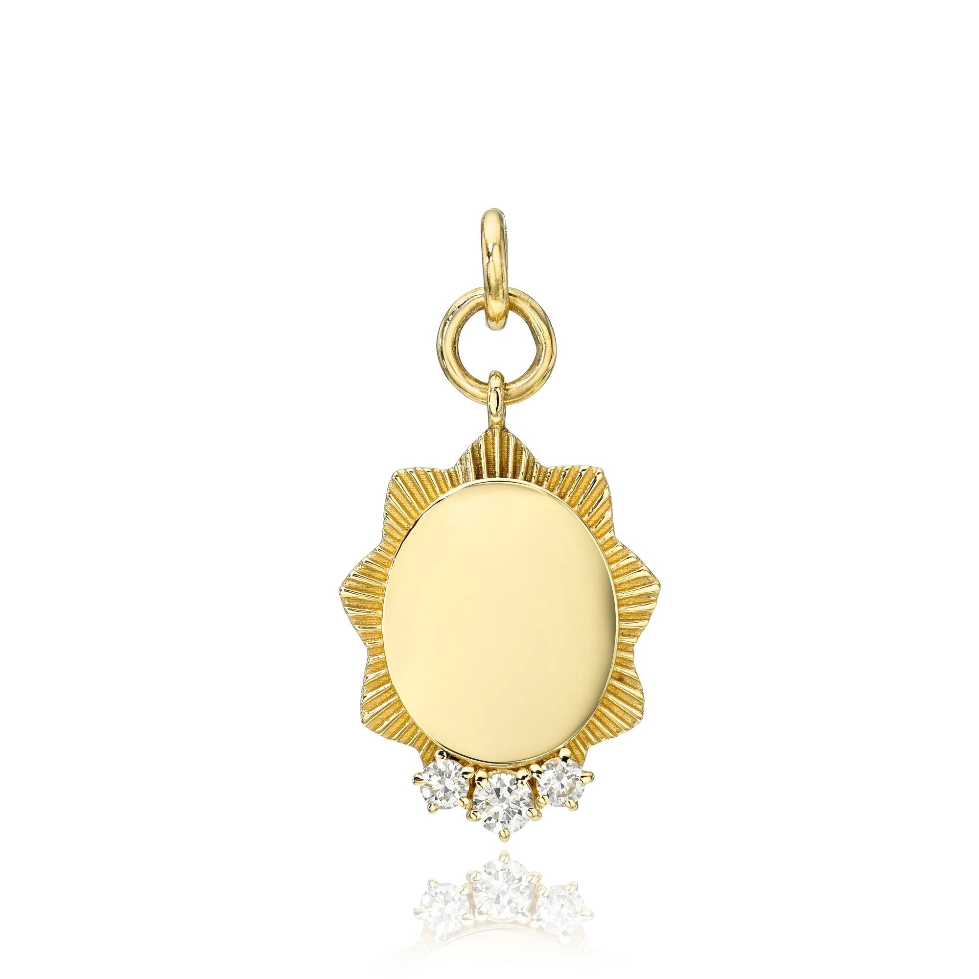 Custom Three Stone Oval Medallion Pendant-Charms & Pendants-Mama Bijoux