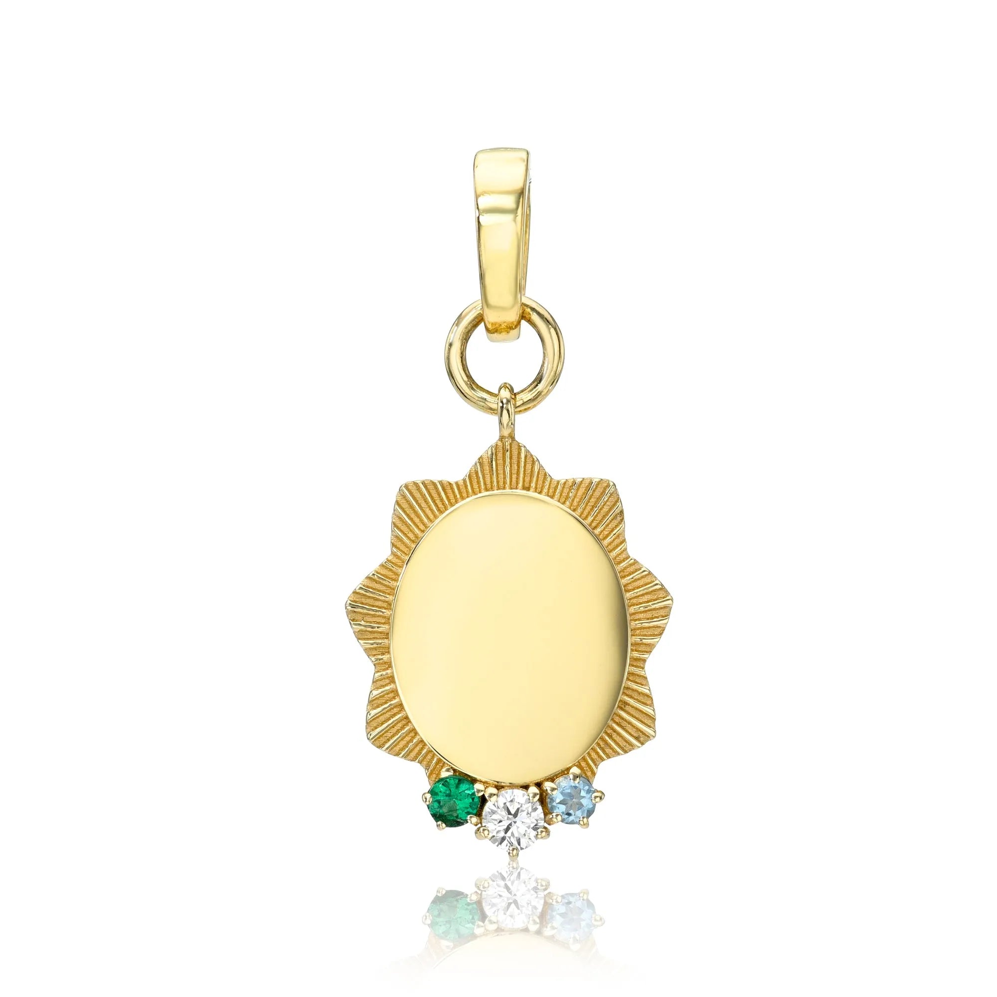 Custom Three Stone Oval Medallion Pendant-Charms & Pendants-Mama Bijoux