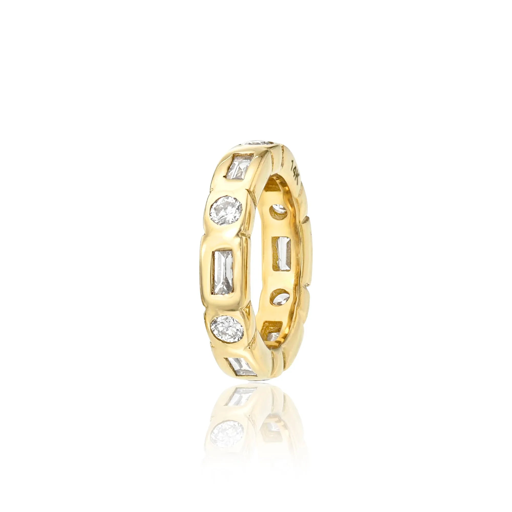 Baguette and Round Diamond Charm Spacer-Charm Enhancer-Mama Bijoux