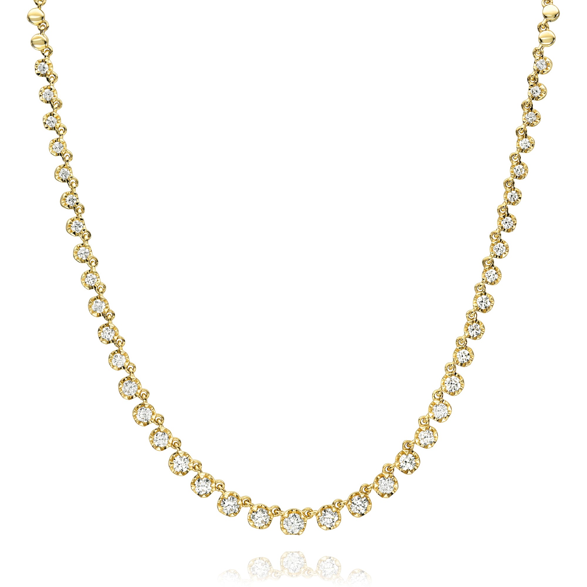 Illusion Graduated Diamond Tennis Necklace