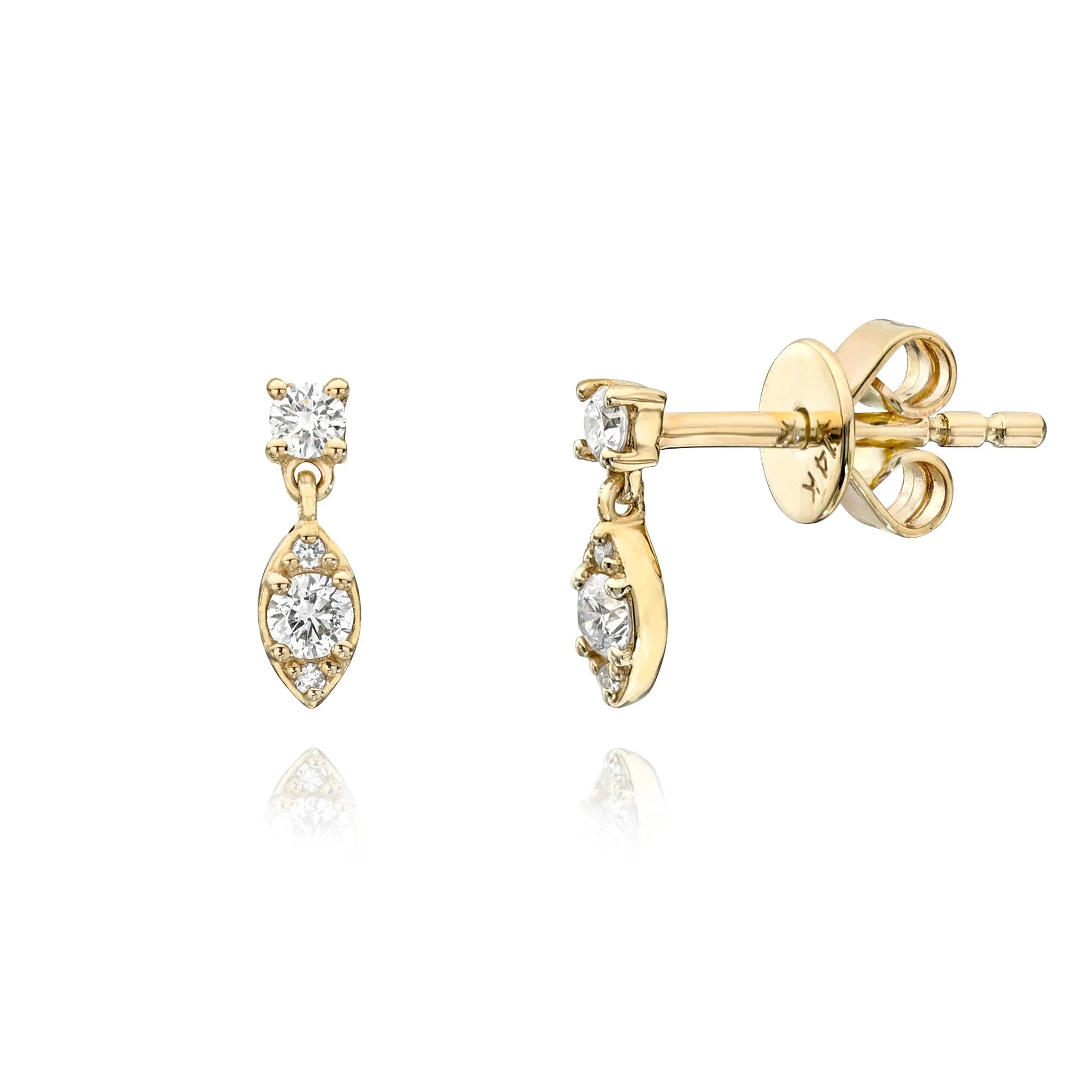 Illusion Marquise Diamond Drop Studs-Earrings-Mama Bijoux