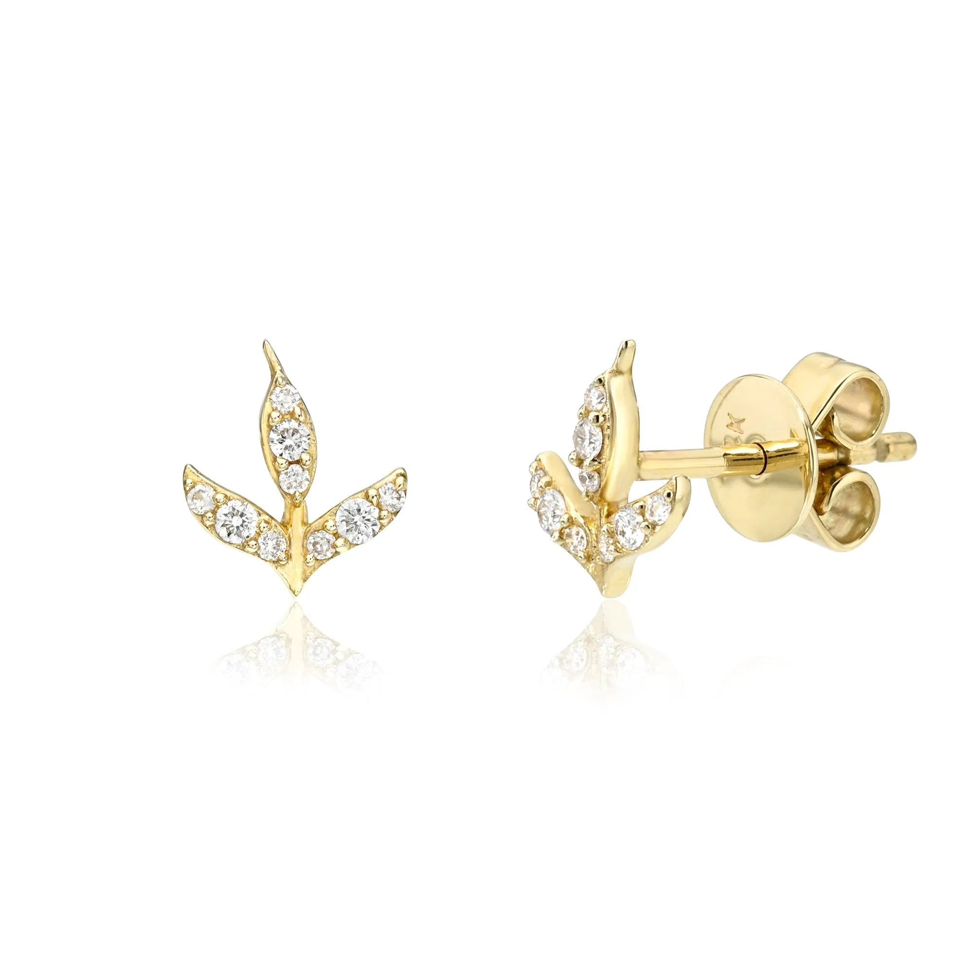 Diamond Tulip Studs-Earrings-Mama Bijoux
