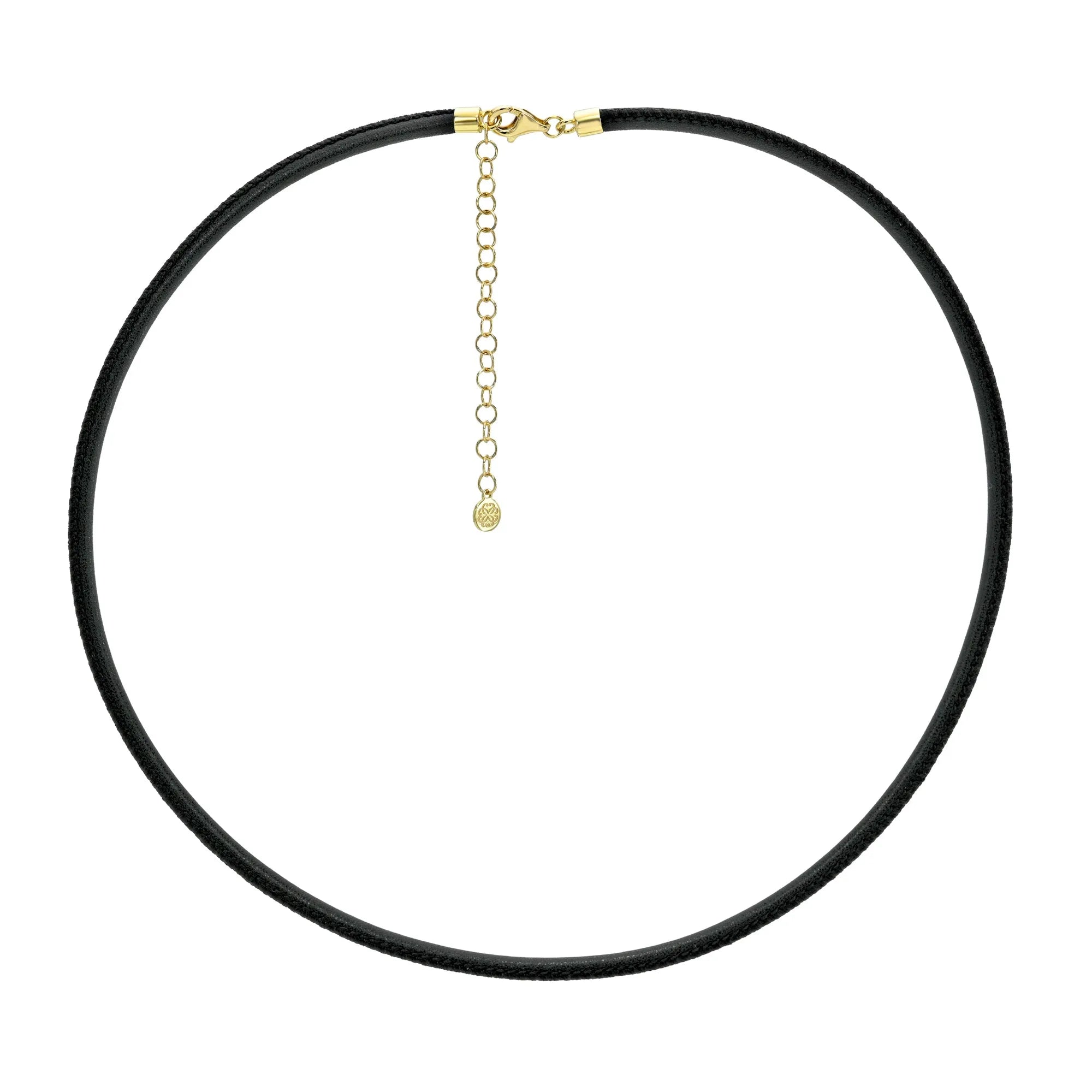 Black Leather Cord Necklace-Necklaces-Mama Bijoux