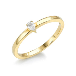 Pear Shaped Solitaire Diamond Ring