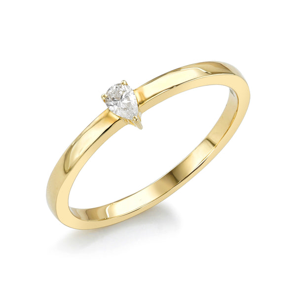Pear Shaped Solitaire Diamond Ring
