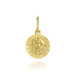 Mini Saint Christopher Solid Gold Charm