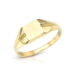 Gold Square Shaped Signet Ring