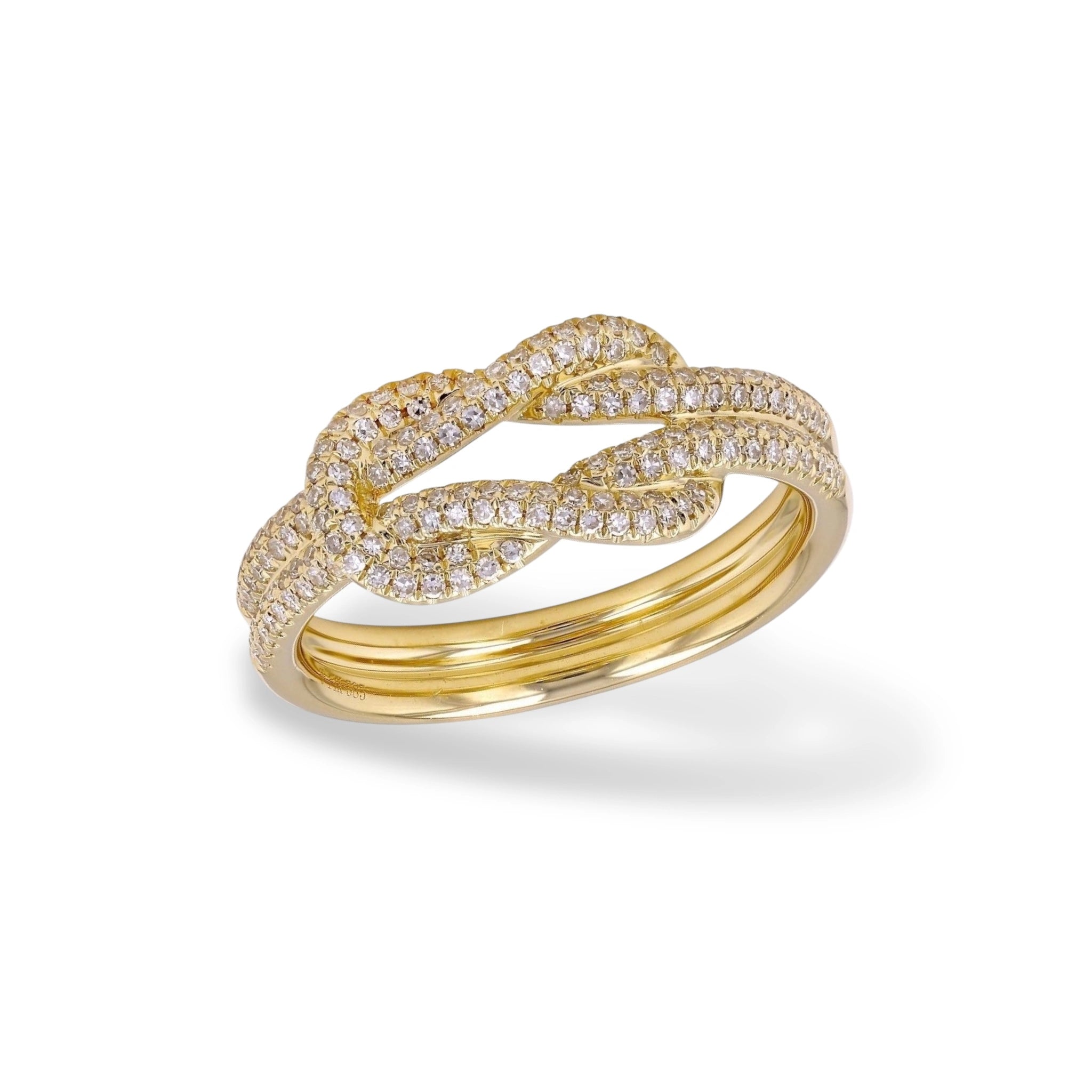 Infinity Knot Diamond Ring Mama Bijoux Fine Jewelry 14k Yellow Gold 