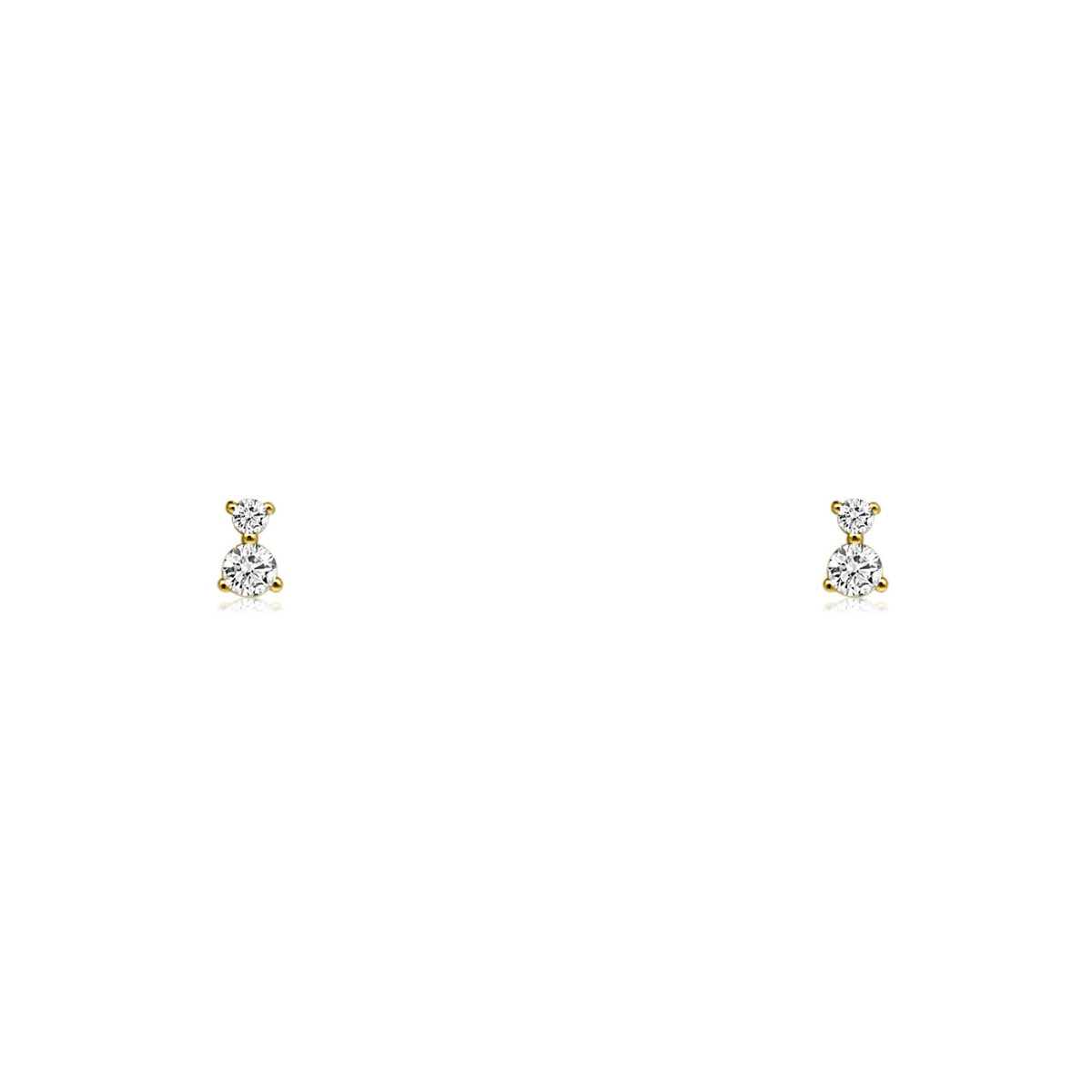 Itty Bitty Double Diamond Drop Stud-Earrings-Mama Bijoux-[14kgold]-[diamonds]-[heirloom_quality]-MamaBijoux