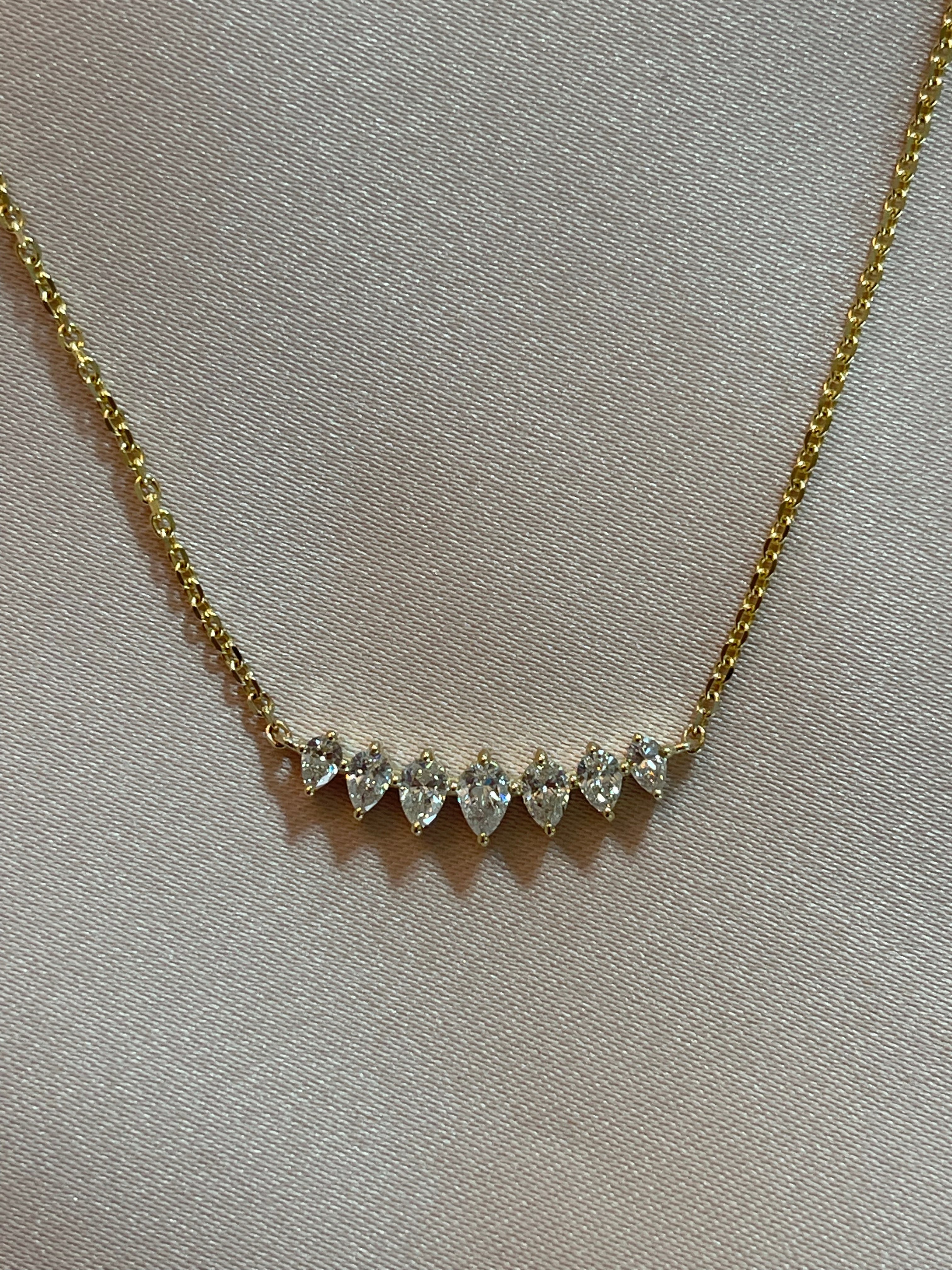 La Princesse Grande - Pear Shaped Diamond Necklace-Necklaces-Mama Bijoux-[14kgold]-[diamonds]-[heirloom_quality]-MamaBijoux