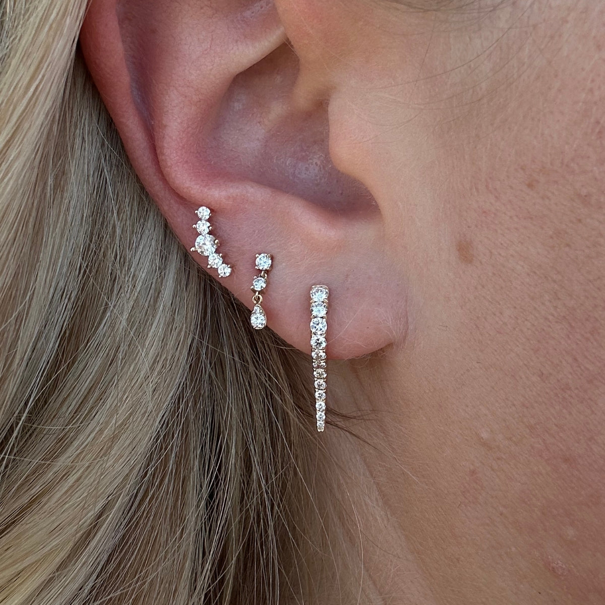 La Princesse Mini Diamond Studs-Earrings-Mama Bijoux-[14kgold]-[diamonds]-[heirloom_quality]-MamaBijoux