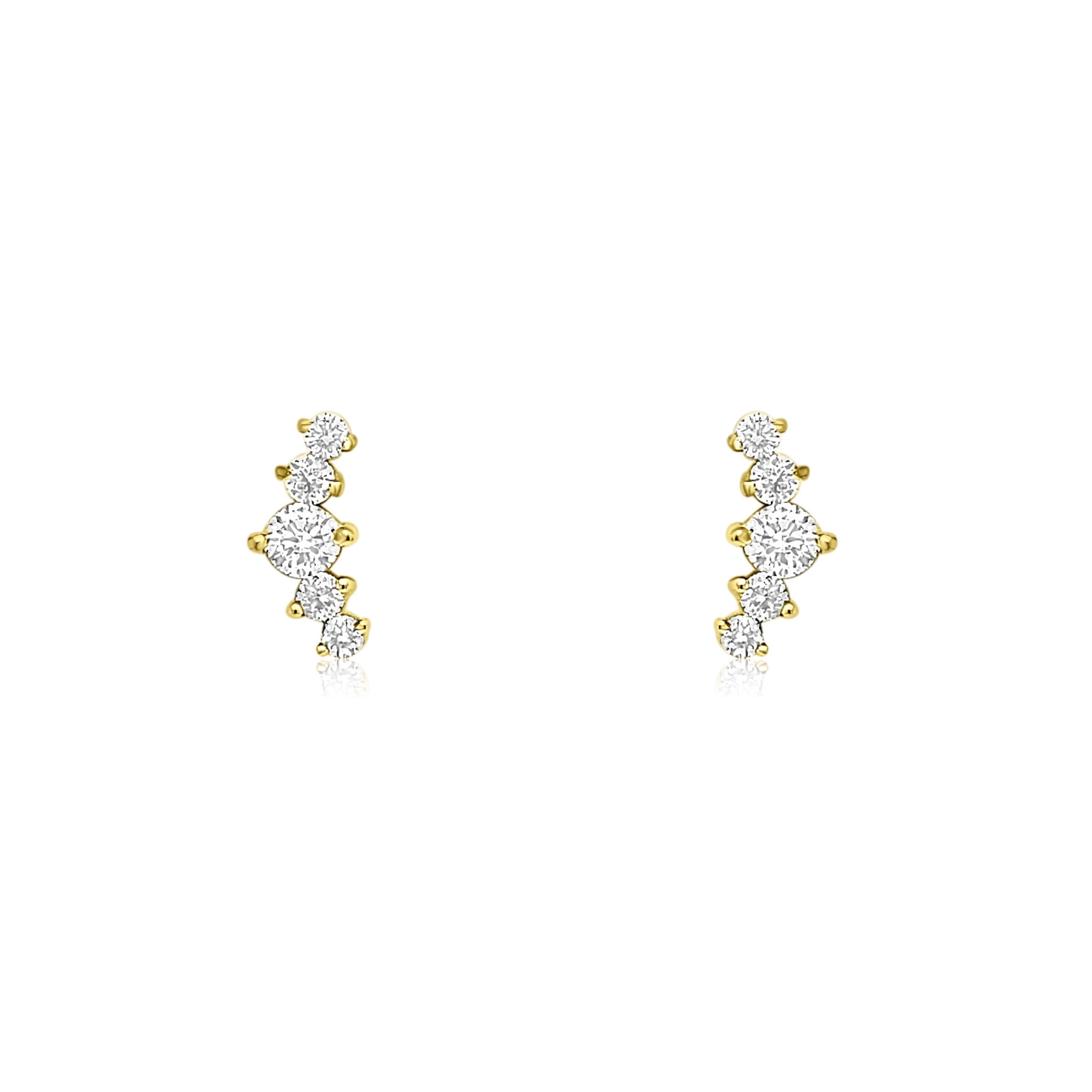 La Princesse Mini Diamond Studs-Earrings-Mama Bijoux-[14kgold]-[diamonds]-[heirloom_quality]-MamaBijoux