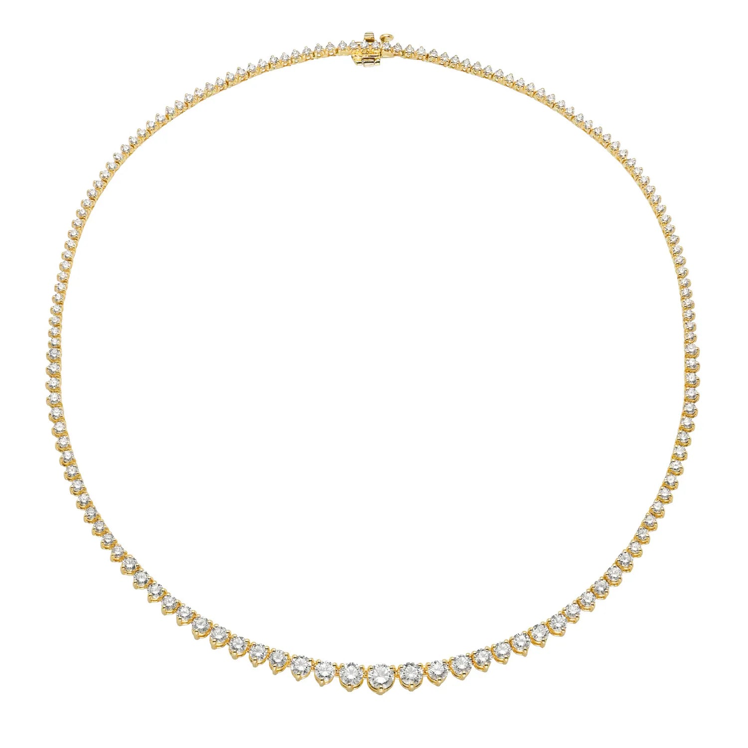 Lab Grown Diamond 3 Prong Graduated Tennis Necklace-Necklaces-Mama Bijoux