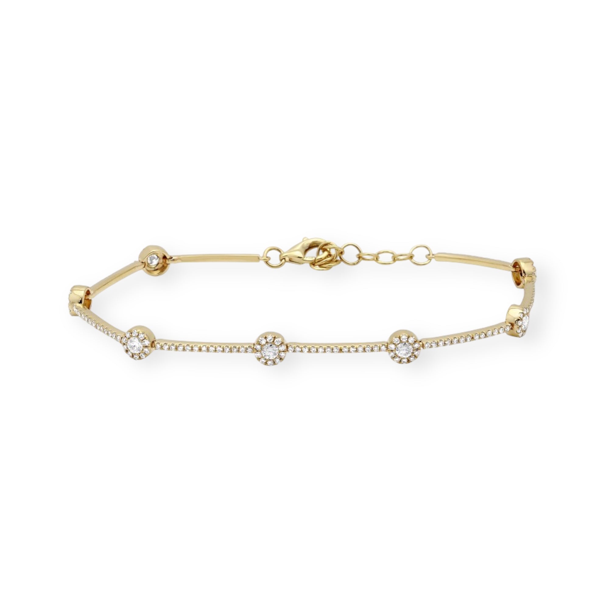 Le Circle of Love Halo Diamond Tennis Bracelet-Bracelets-Mama Bijoux-[14kgold]-[diamonds]-[heirloom_quality]-MamaBijoux