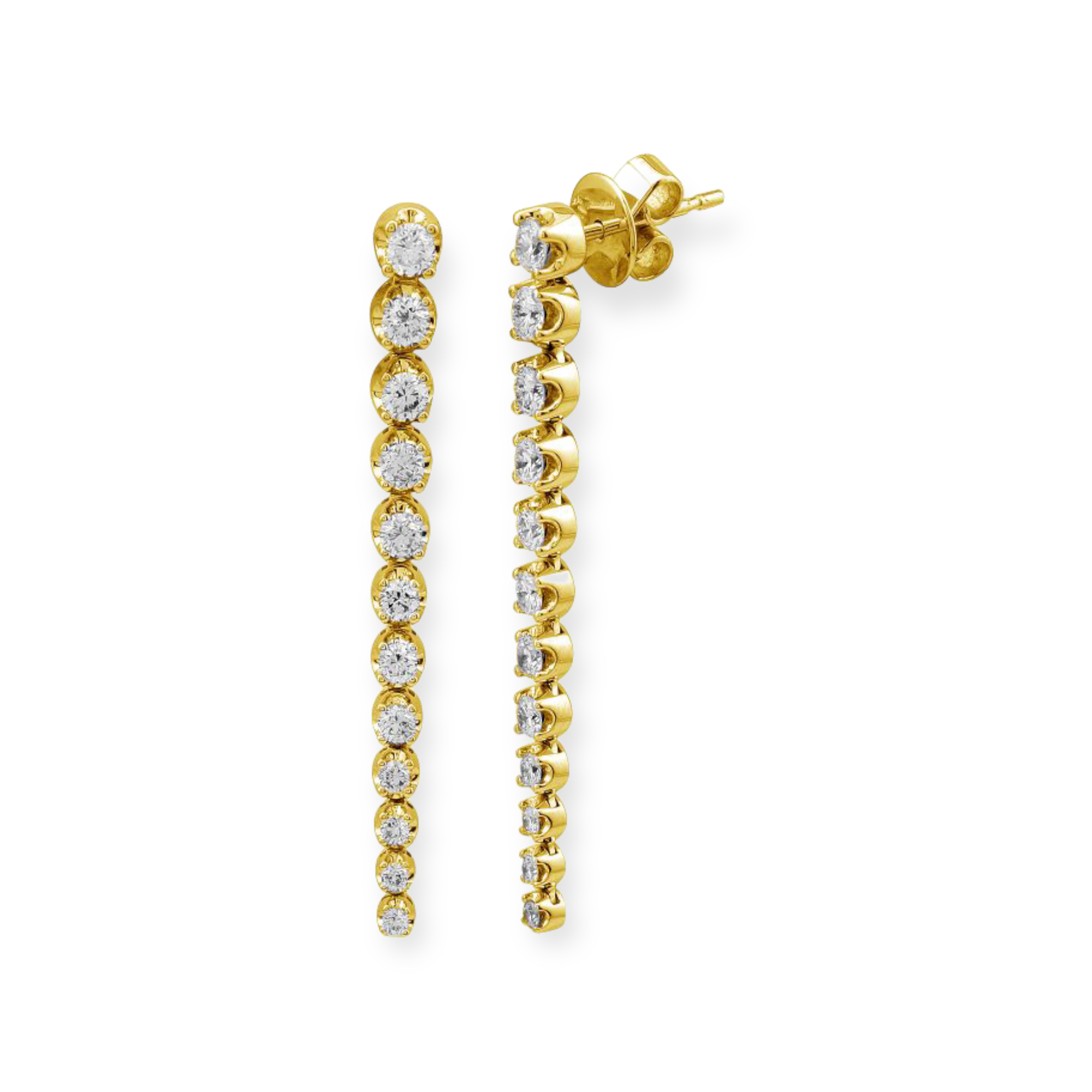 Le Douze Diamond Drop Earrings-Mama Bijoux-[14kgold]-[diamonds]-[heirloom_quality]-MamaBijoux