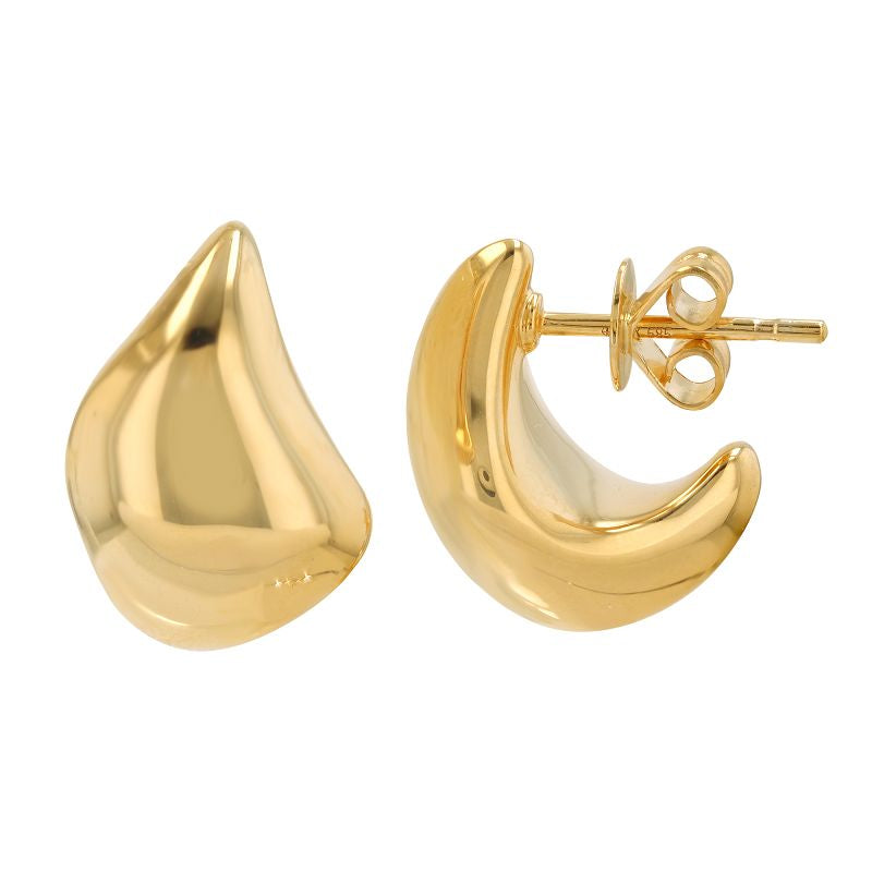 Lightweight Smooth Drop Gold Earrings-Earrings-Mama Bijoux-[14kgold]-[diamonds]-[heirloom_quality]-MamaBijoux