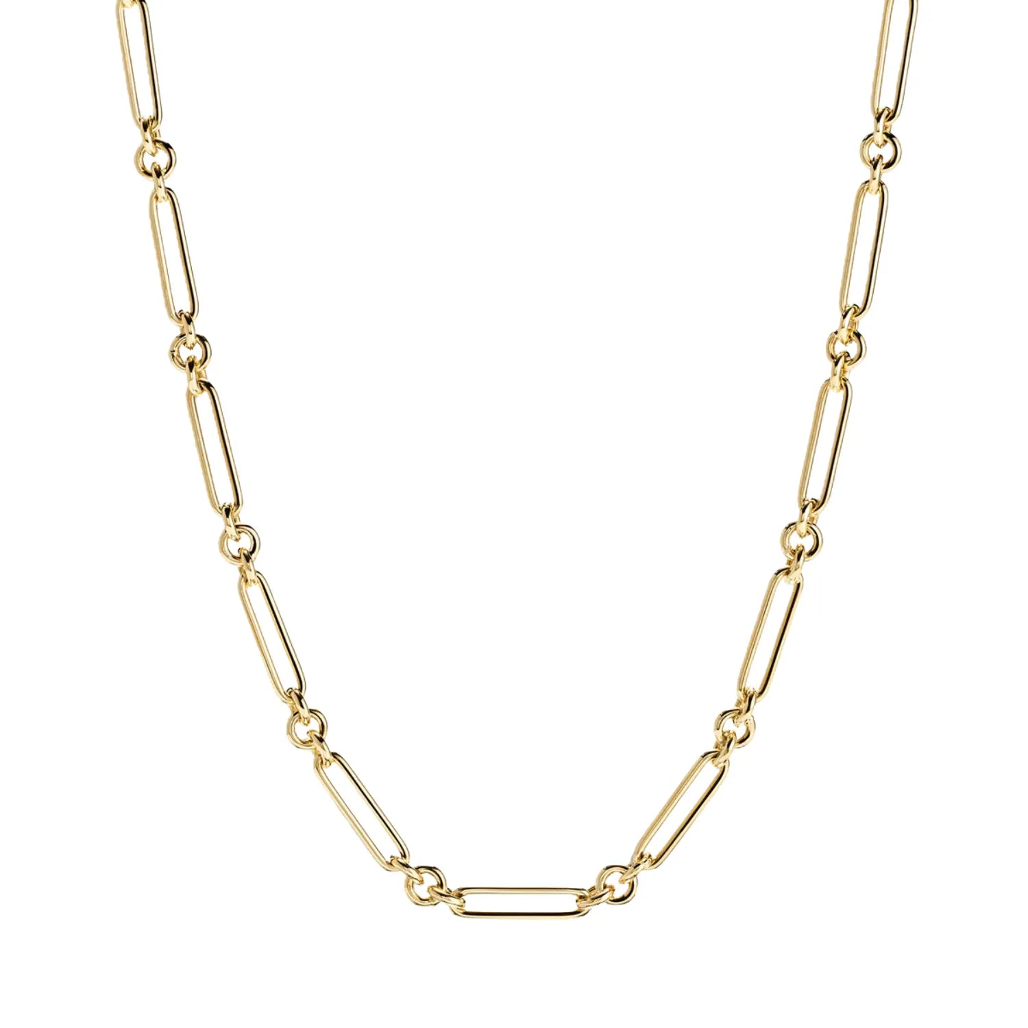 Lightweight Mixed Paperclip & Round Chain Necklace