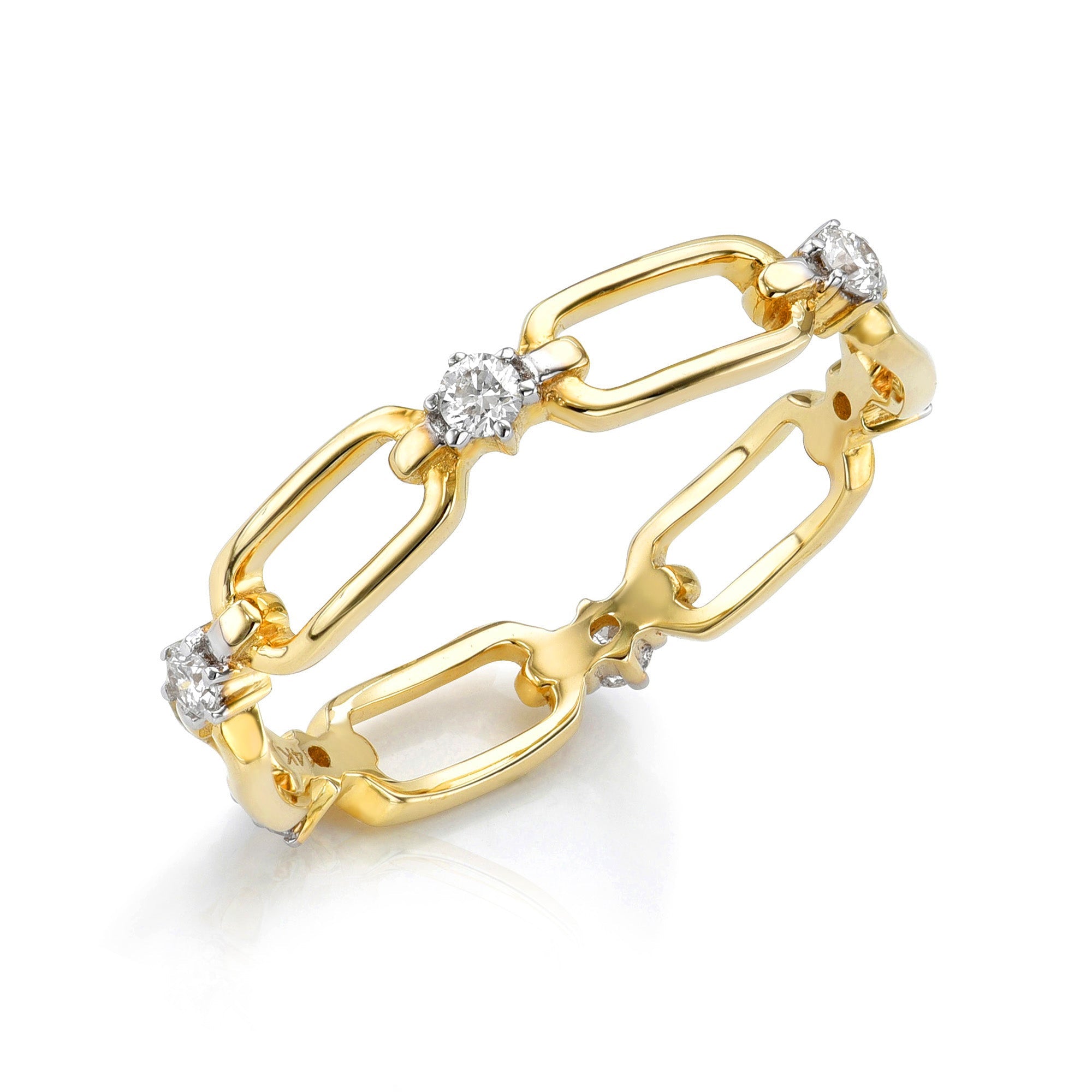 Linked Diamond Station Ring-Rings-Mama Bijoux-[14kgold]-[diamonds]-[heirloom_quality]-MamaBijoux