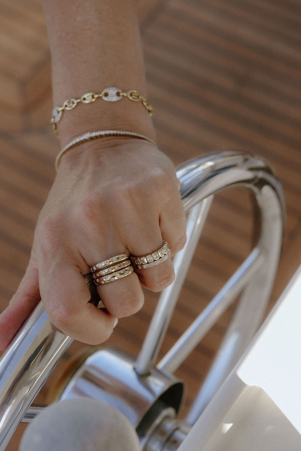 Lucky 7 Diamond Gypsy Stacking Ring-Rings-Mama Bijoux-[14kgold]-[diamonds]-[heirloom_quality]-MamaBijoux