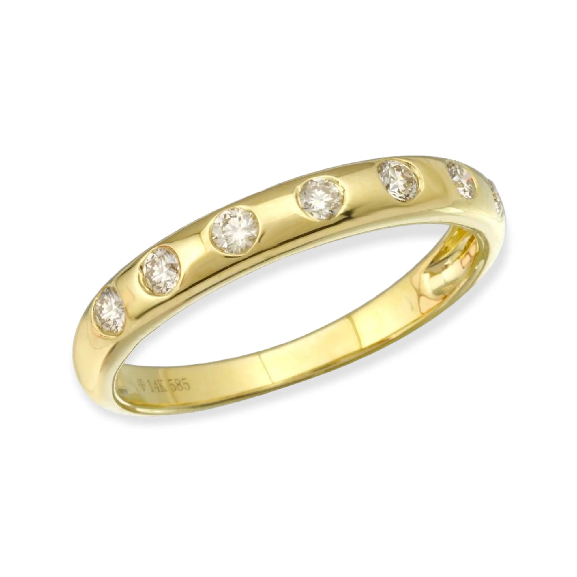 Lucky 7 Diamond Gypsy Stacking Ring-Rings-Mama Bijoux-[14kgold]-[diamonds]-[heirloom_quality]-MamaBijoux