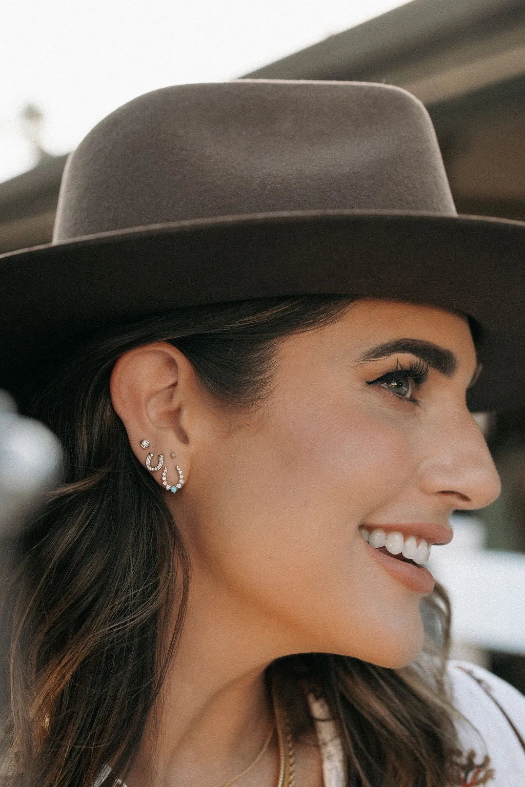 Lucky Horseshoe Diamond Studs-Earrings-Mama Bijoux-[14kgold]-[diamonds]-[heirloom_quality]-MamaBijoux