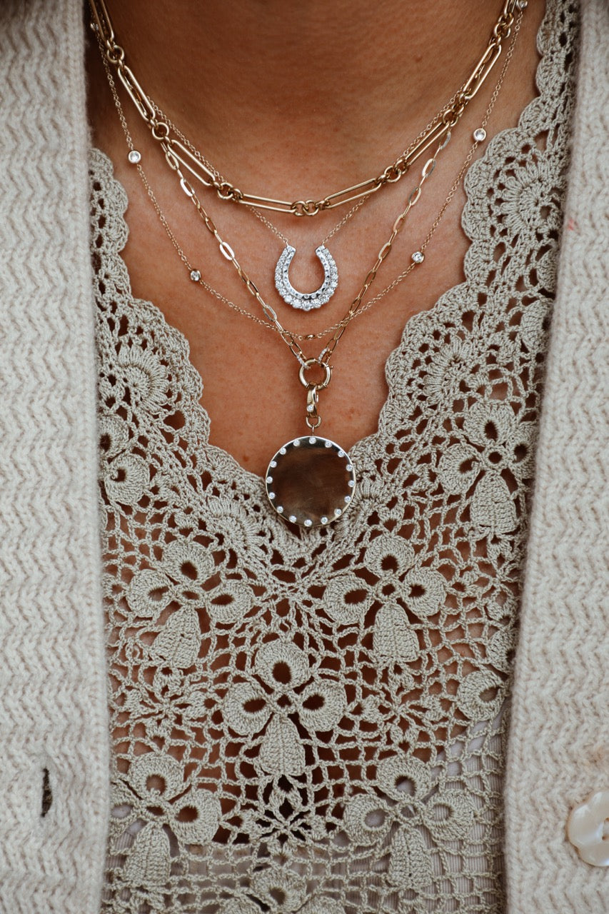 Lucky Horseshoe Necklace-Necklaces-Mama Bijoux-[14kgold]-[diamonds]-[heirloom_quality]-MamaBijoux