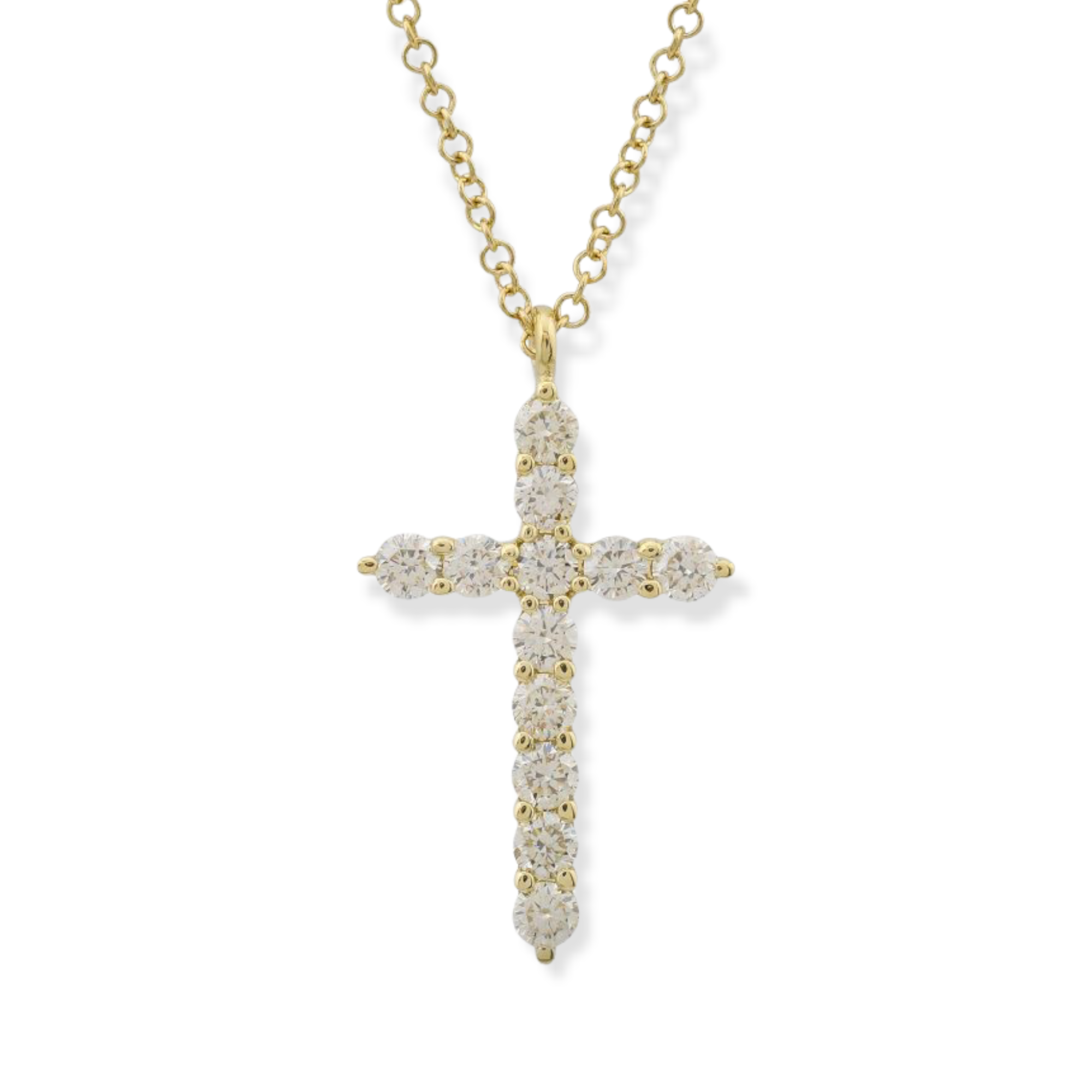 Medium Diamond Cross Necklace-Necklaces-Mama Bijoux-[14kgold]-[diamonds]-[heirloom_quality]-MamaBijoux