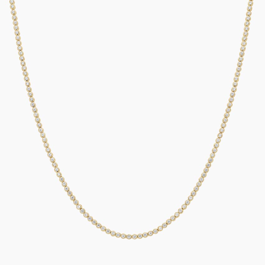 Mini Bezel Set Natural Diamond Tennis Necklace (2.33ct)-Necklaces-Mama Bijoux-[14kgold]-[diamonds]-[heirloom_quality]-MamaBijoux