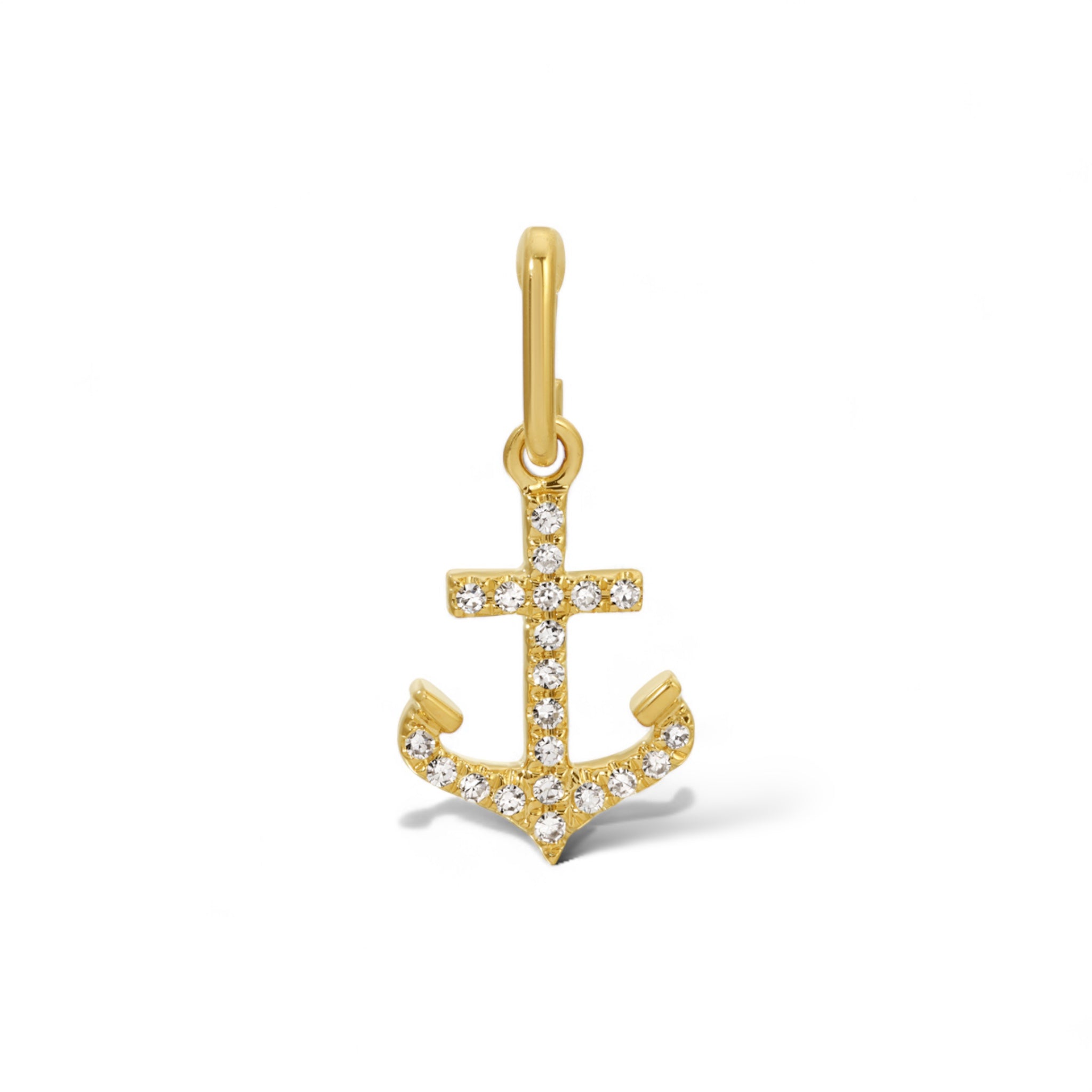 Mini Diamond Anchor Charm + Enhancer-Charms & Pendants-Mama Bijoux-[14kgold]-[diamonds]-[heirloom_quality]-MamaBijoux