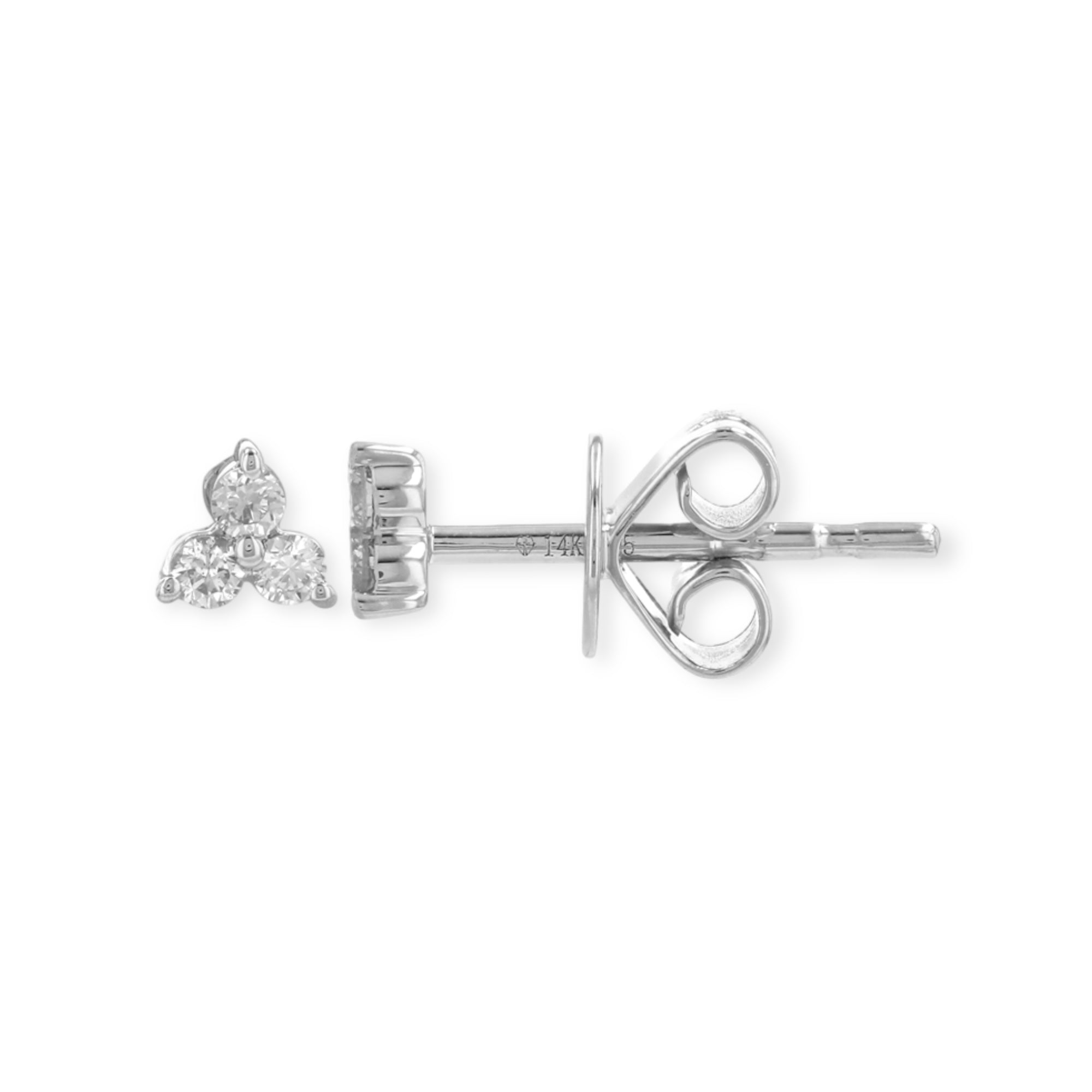 Mini Diamond Trio Stud Earrings-Earrings-Mama Bijoux-[14kgold]-[diamonds]-[heirloom_quality]-MamaBijoux