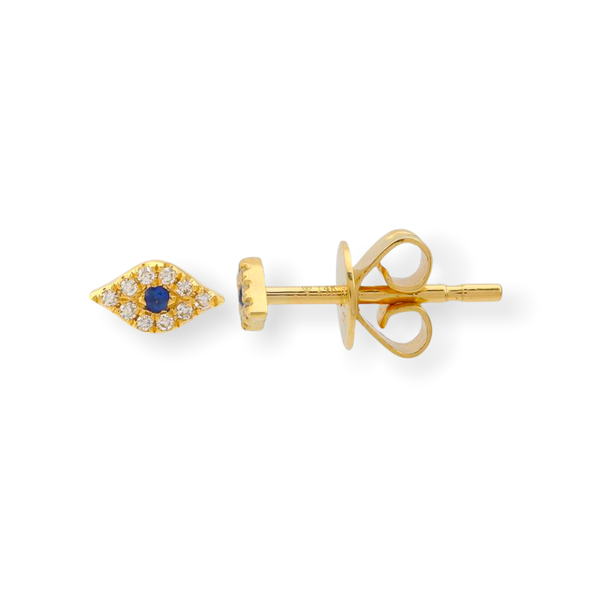 Mini Evil Eye Diamond Studs-Earrings-Mama Bijoux-[14kgold]-[diamonds]-[heirloom_quality]-MamaBijoux