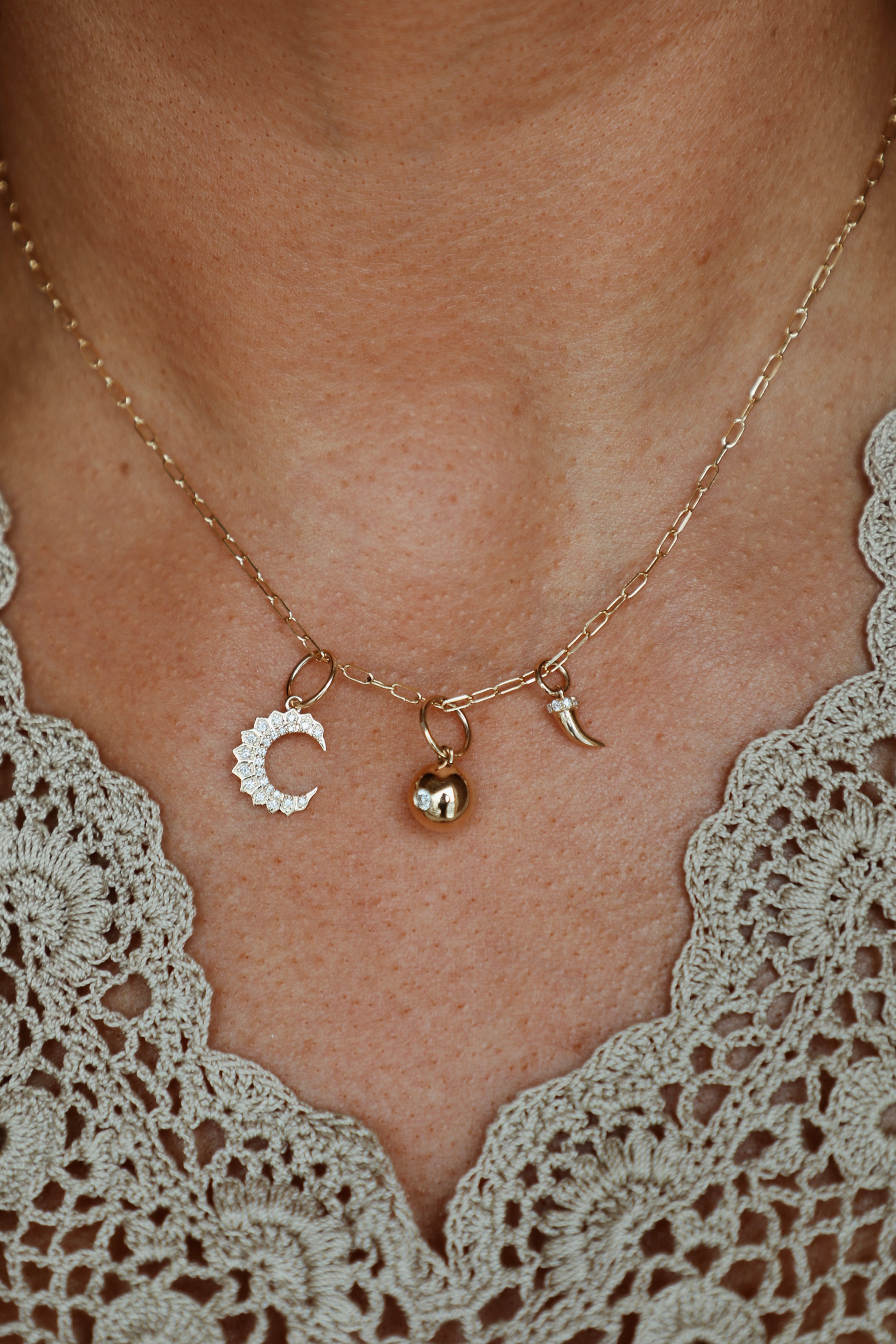 Mini Goodnight Moon Diamond Charm-Charms & Pendants-Mama Bijoux-[14kgold]-[diamonds]-[heirloom_quality]-MamaBijoux