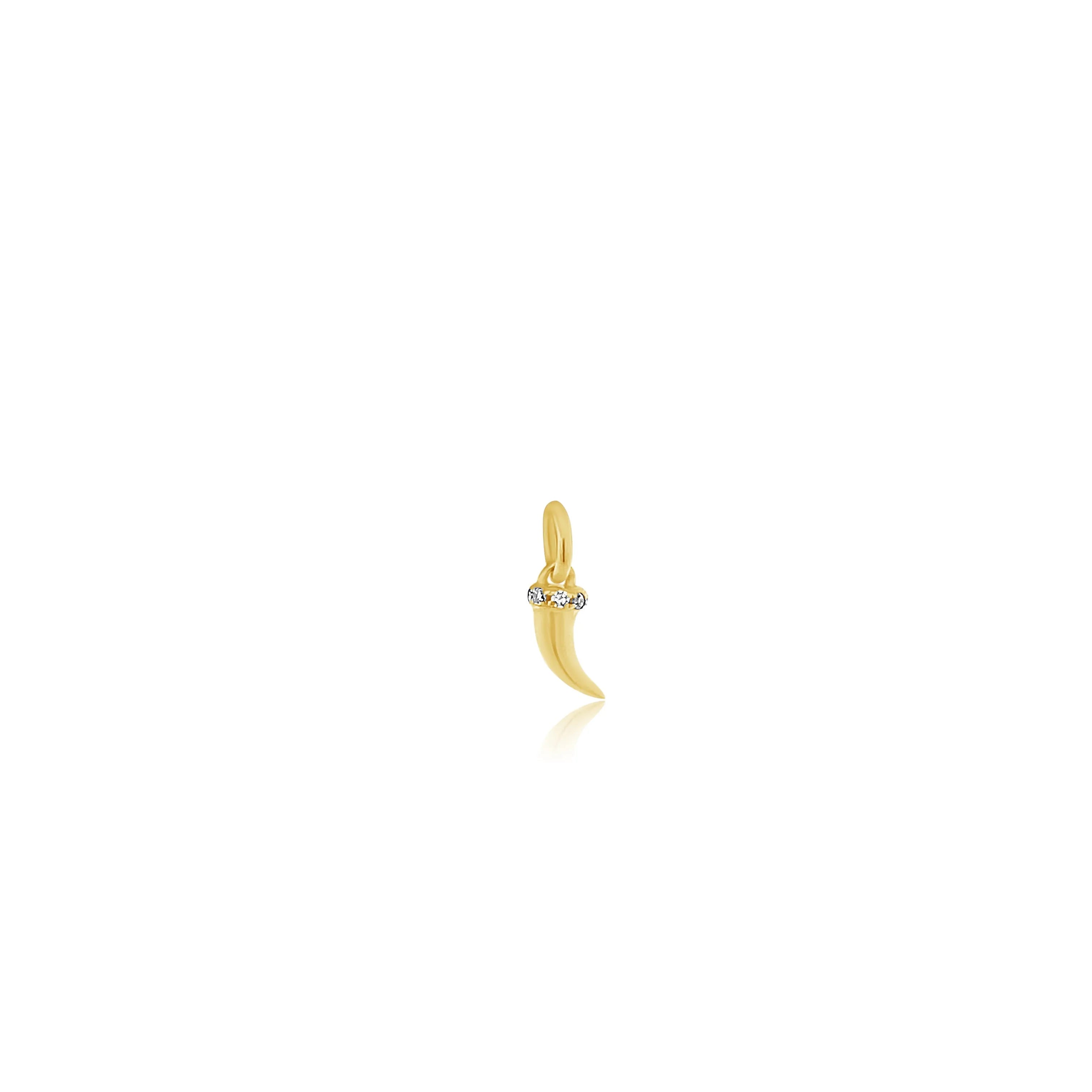 Mini Italian Horn Charm-Charms & Pendants-Mama Bijoux-[14kgold]-[diamonds]-[heirloom_quality]-MamaBijoux