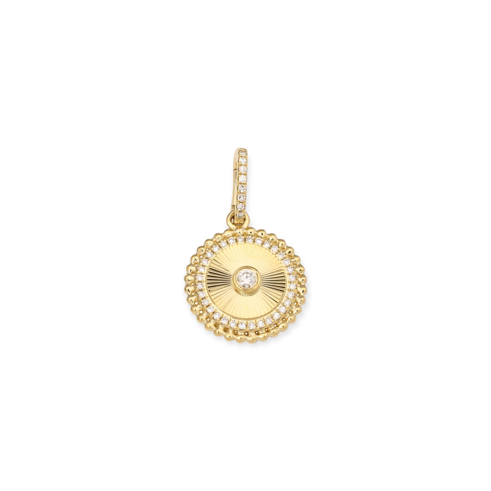 Mini Medallion Charm-Charms & Pendants-Mama Bijoux-[14kgold]-[diamonds]-[heirloom_quality]-MamaBijoux