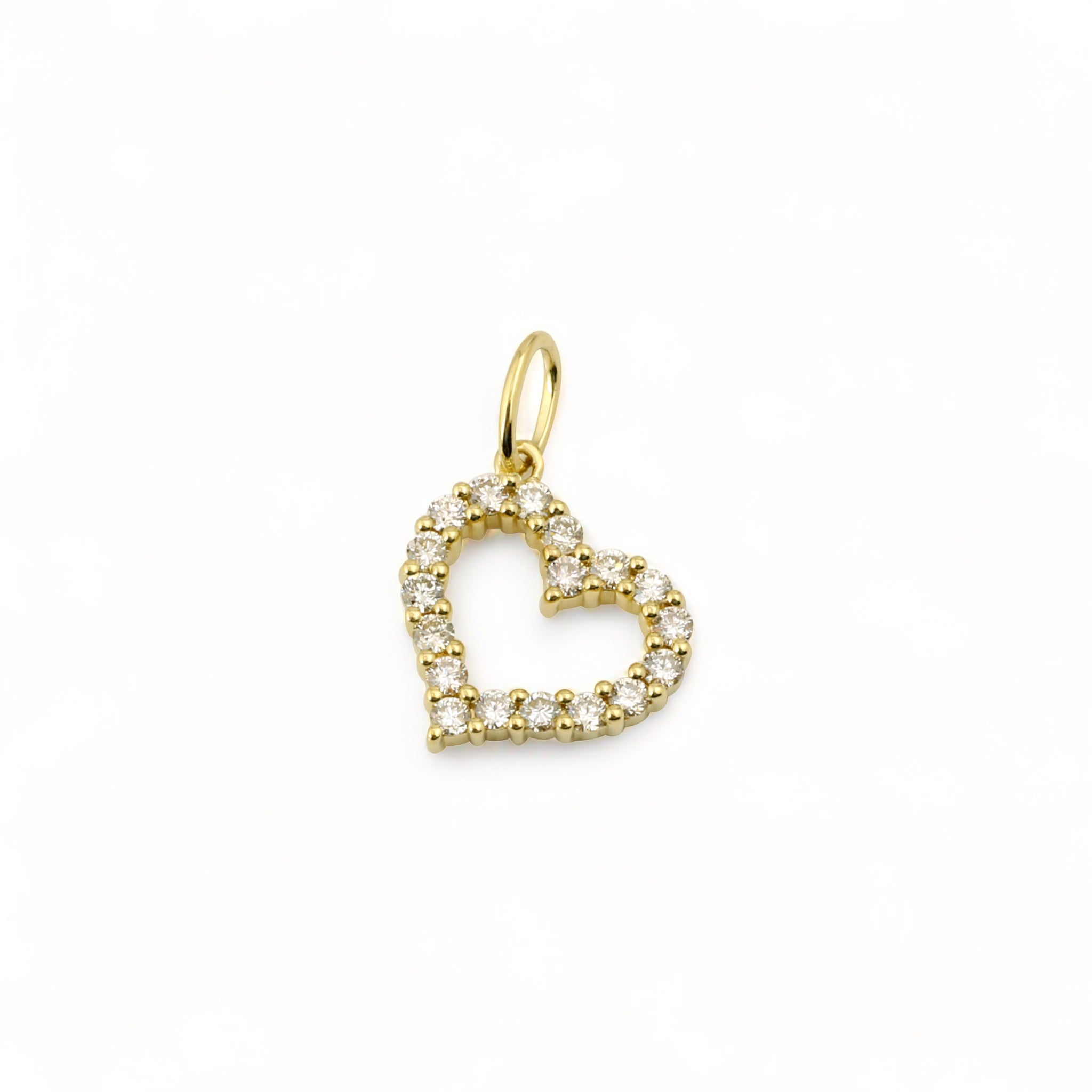 Mini Open Heart Diamond Charm-Charms & Pendants-Mama Bijoux-[14kgold]-[diamonds]-[heirloom_quality]-MamaBijoux