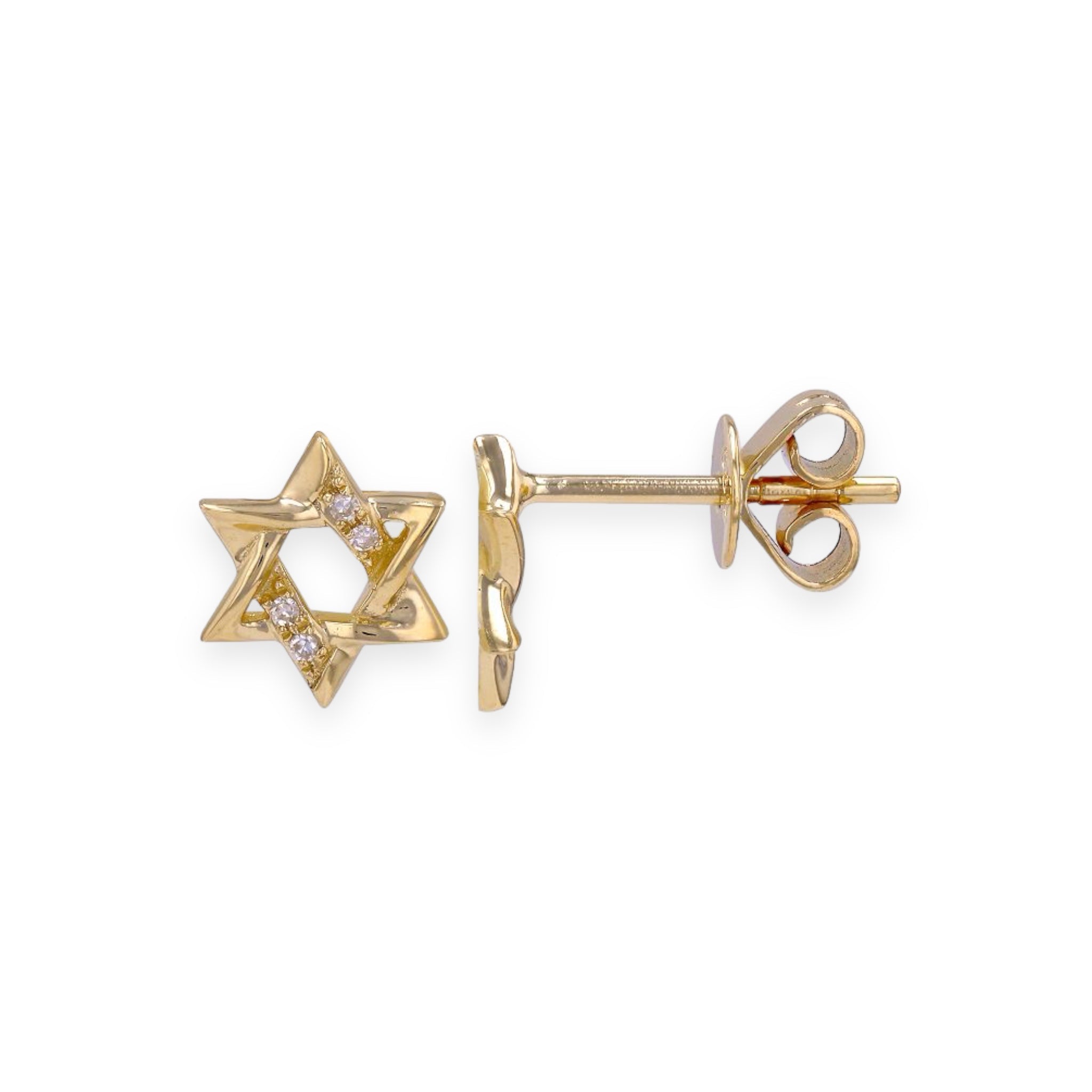 Mini Star of David Studs-Earrings-Mama Bijoux-[14kgold]-[diamonds]-[heirloom_quality]-MamaBijoux