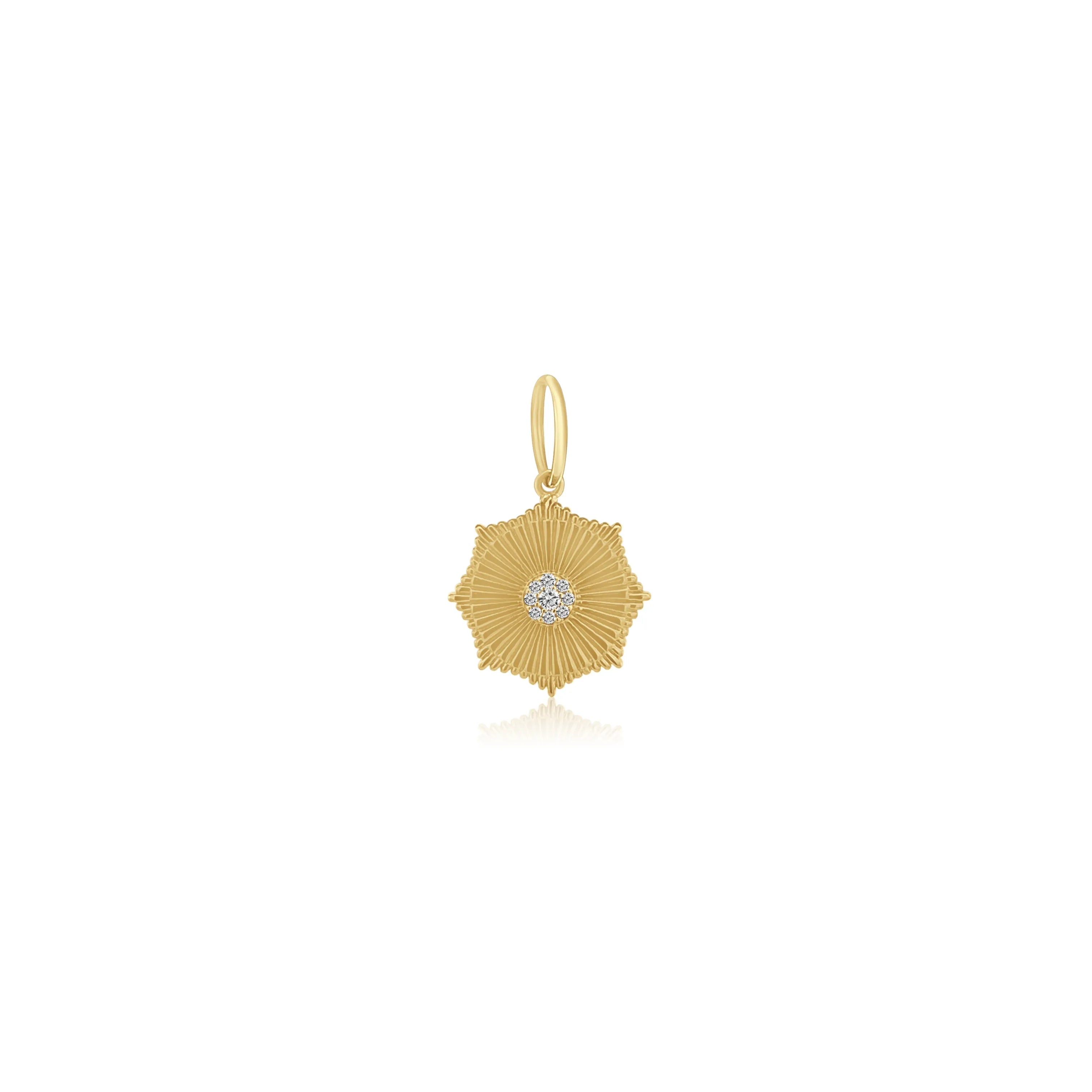 Mini Sun Charm-Charms & Pendants-Mama Bijoux-[14kgold]-[diamonds]-[heirloom_quality]-MamaBijoux