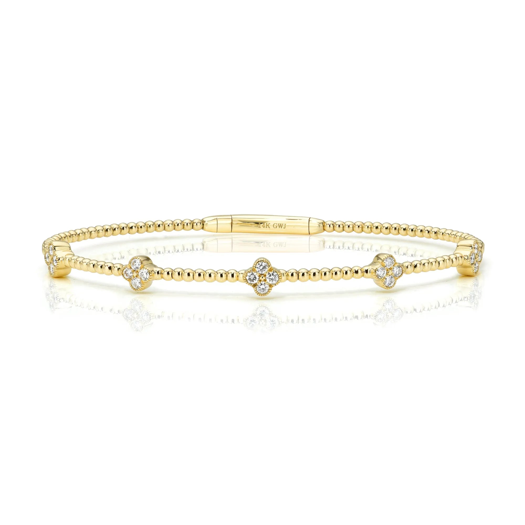 14k yellow gold diamond bangle 