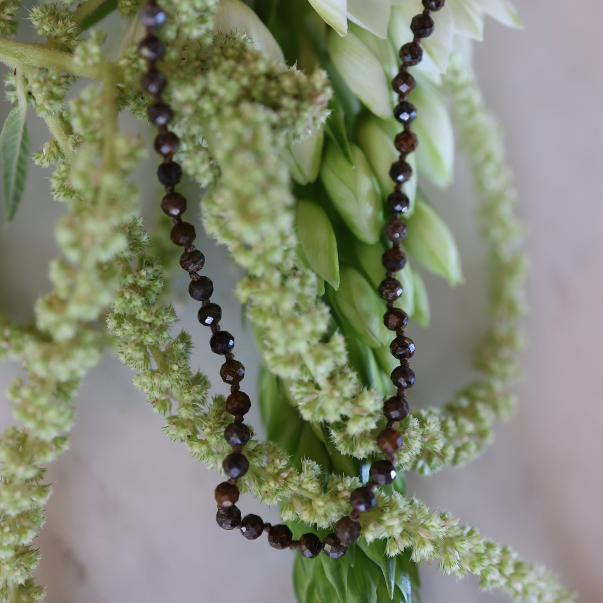 Mini Bronzite Long Layering Beaded Necklace & Swivel Clasp-Necklaces-Mama Bijoux