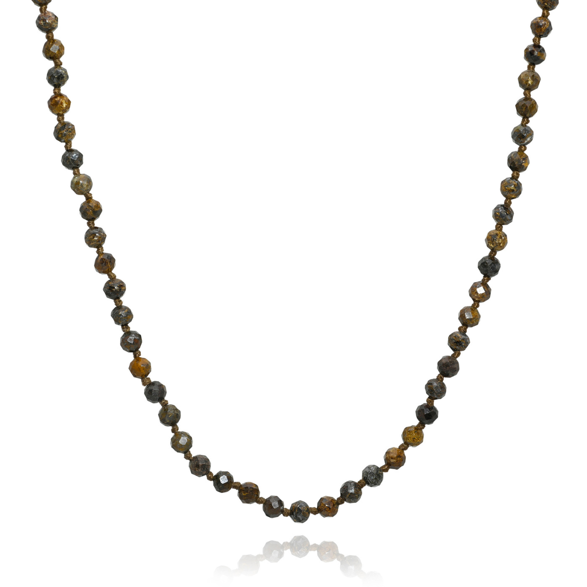 Mini Bronzite Long Layering Beaded Necklace & Swivel Clasp-Necklaces-Mama Bijoux