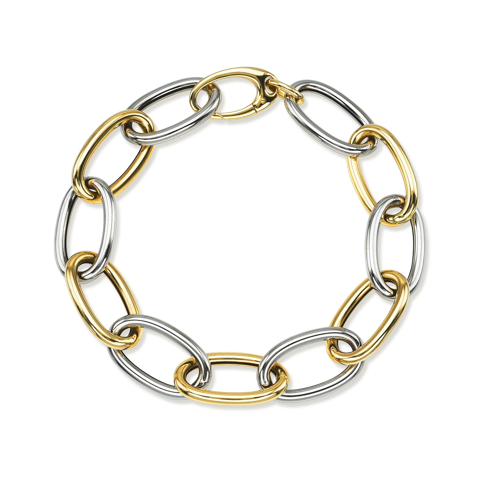 Mixed Metals Jumbo Link Bracelet-Bracelets-Mama Bijoux-[14kgold]-[diamonds]-[heirloom_quality]-MamaBijoux