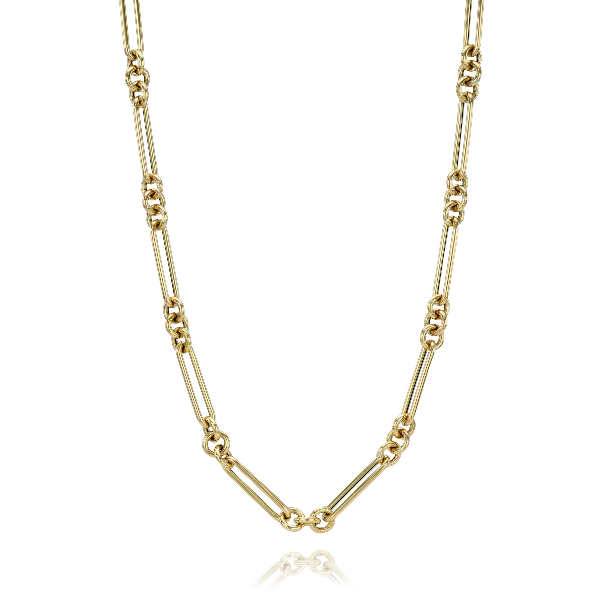 Mixed Round & Paperclip Link Chain Necklace Mixed Round & Paperclip Link Chain Necklace
