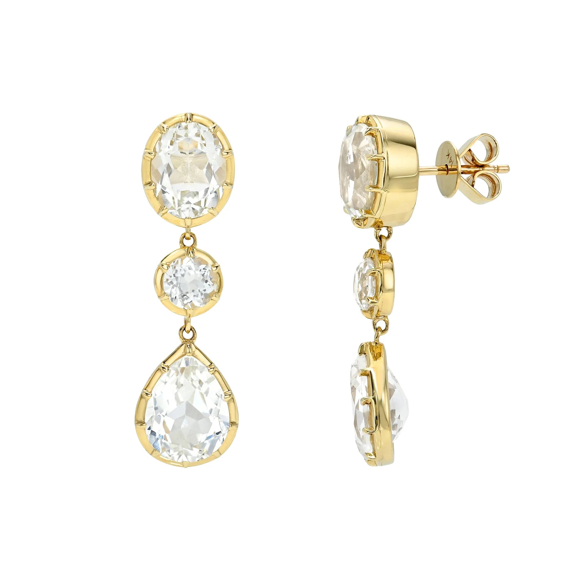 Mixed Shape Drop Topaz Earrings-Earrings-Mama Bijoux