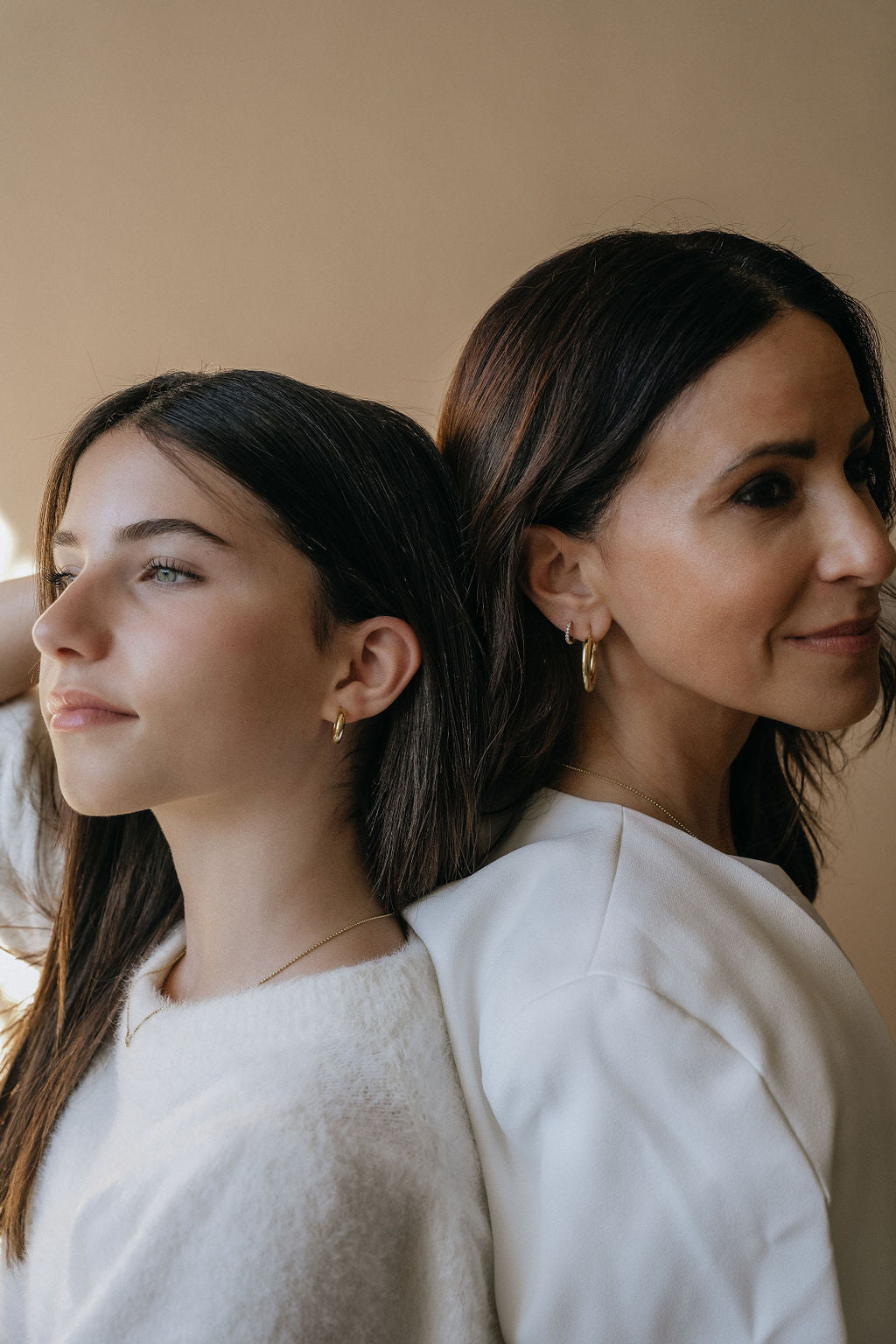 Mom & Babe Hailey Toujours Hoops Set-Earrings-Mama Bijoux-[14kgold]-[diamonds]-[heirloom_quality]-MamaBijoux