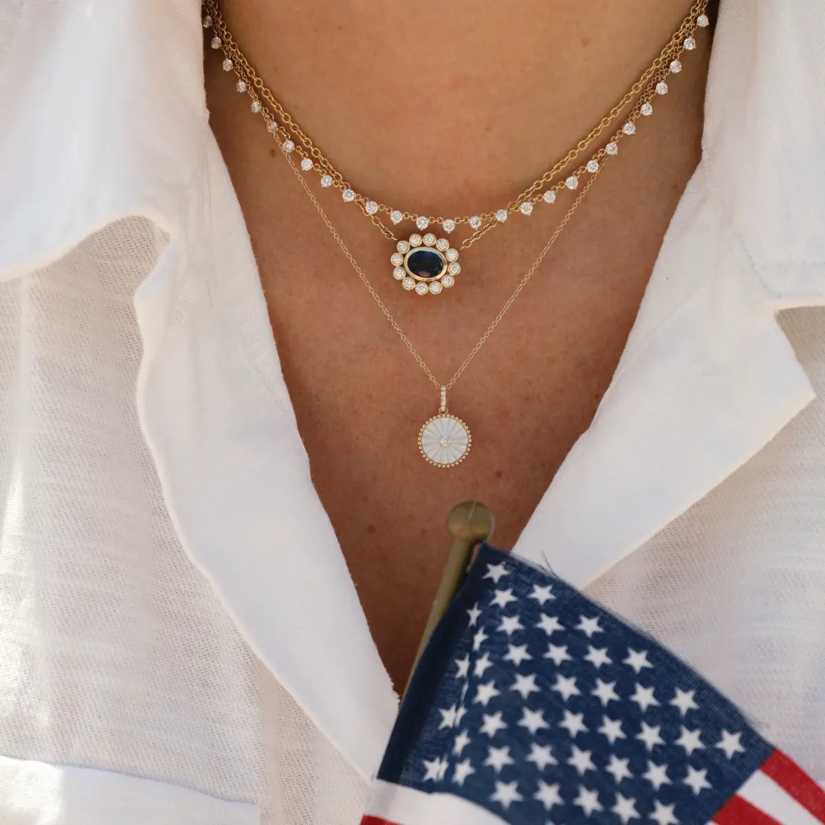 Mama Bijoux Fine Jewelry 14k yellow gold natural white diamonds