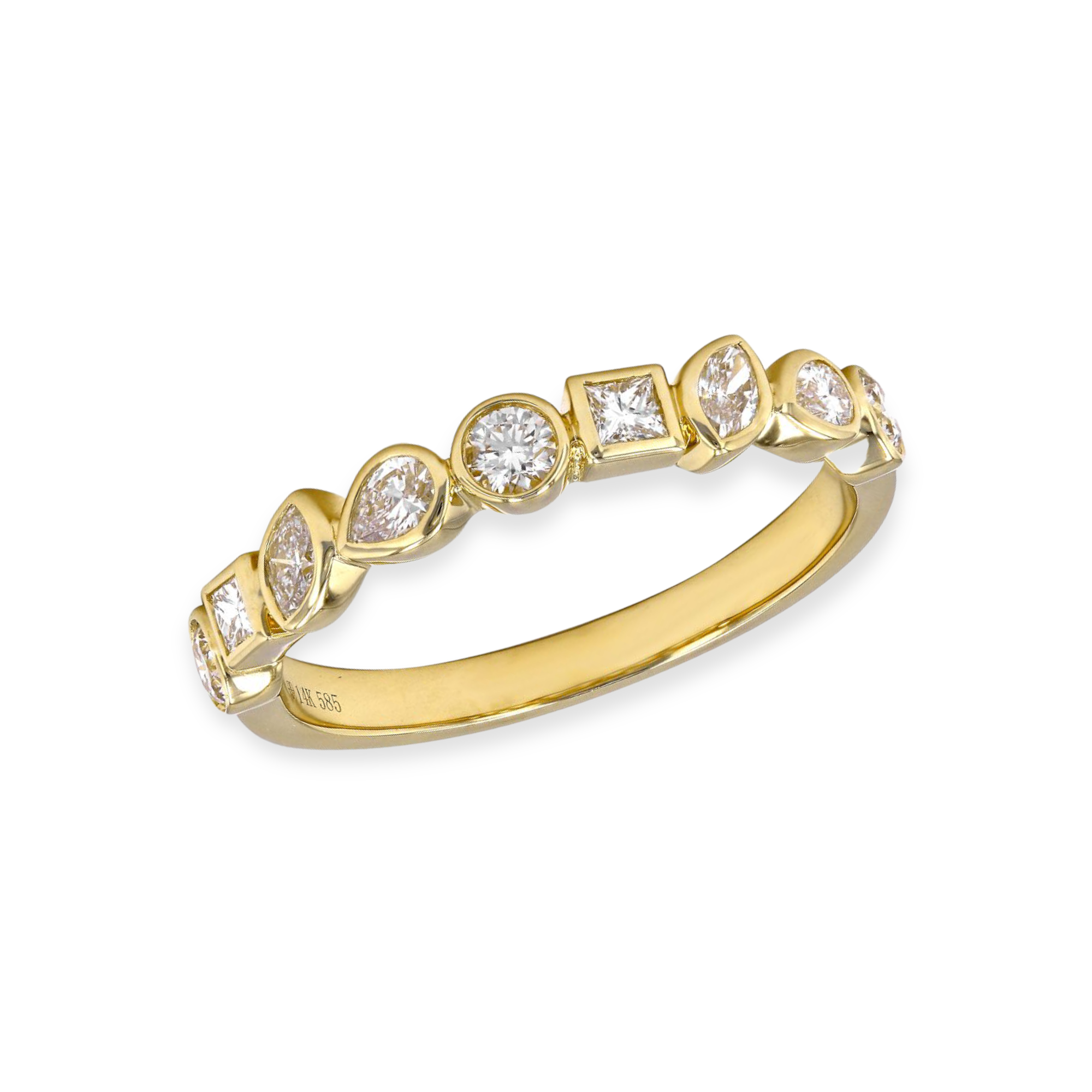 Multi Cut Bezel Set Diamond Ring-Rings-ShopMamaBijoux-[14kgold]-[diamonds]-[heirloom_quality]-MamaBijoux