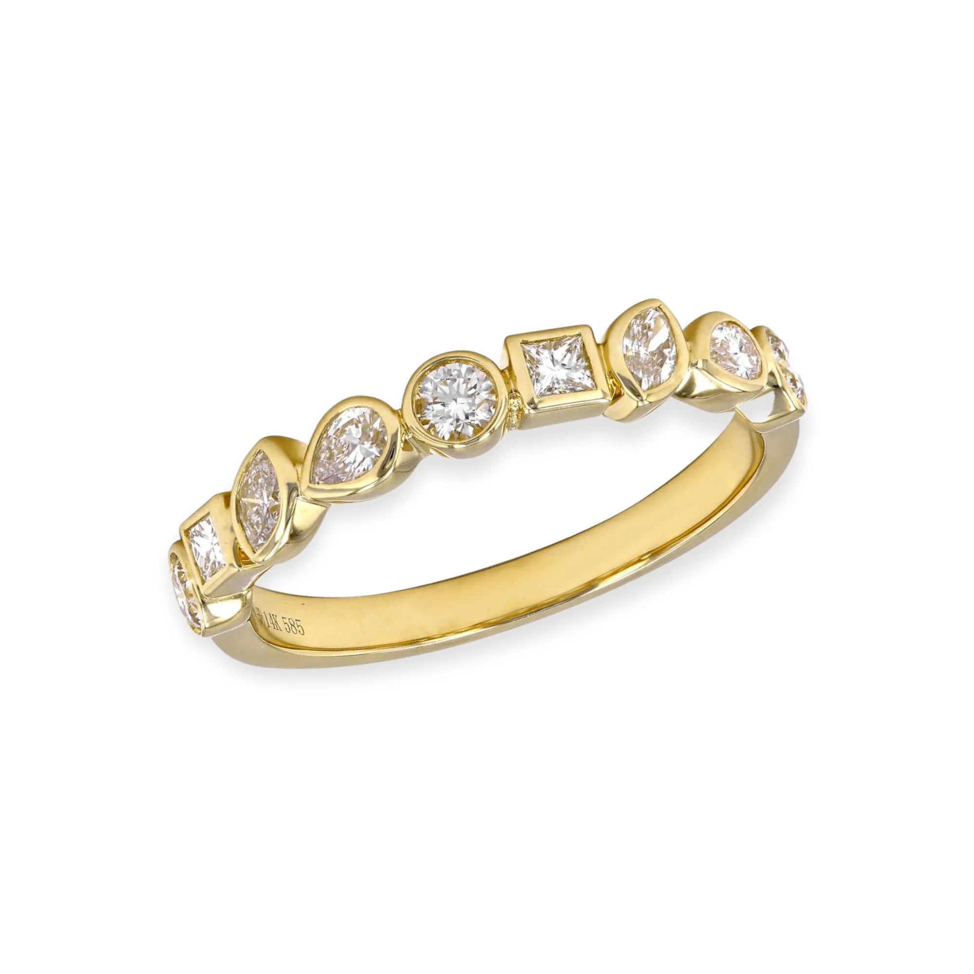 Multi Cut Bezel Set Diamond Ring-Rings-ShopMamaBijoux-[14kgold]-[diamonds]-[heirloom_quality]-MamaBijoux