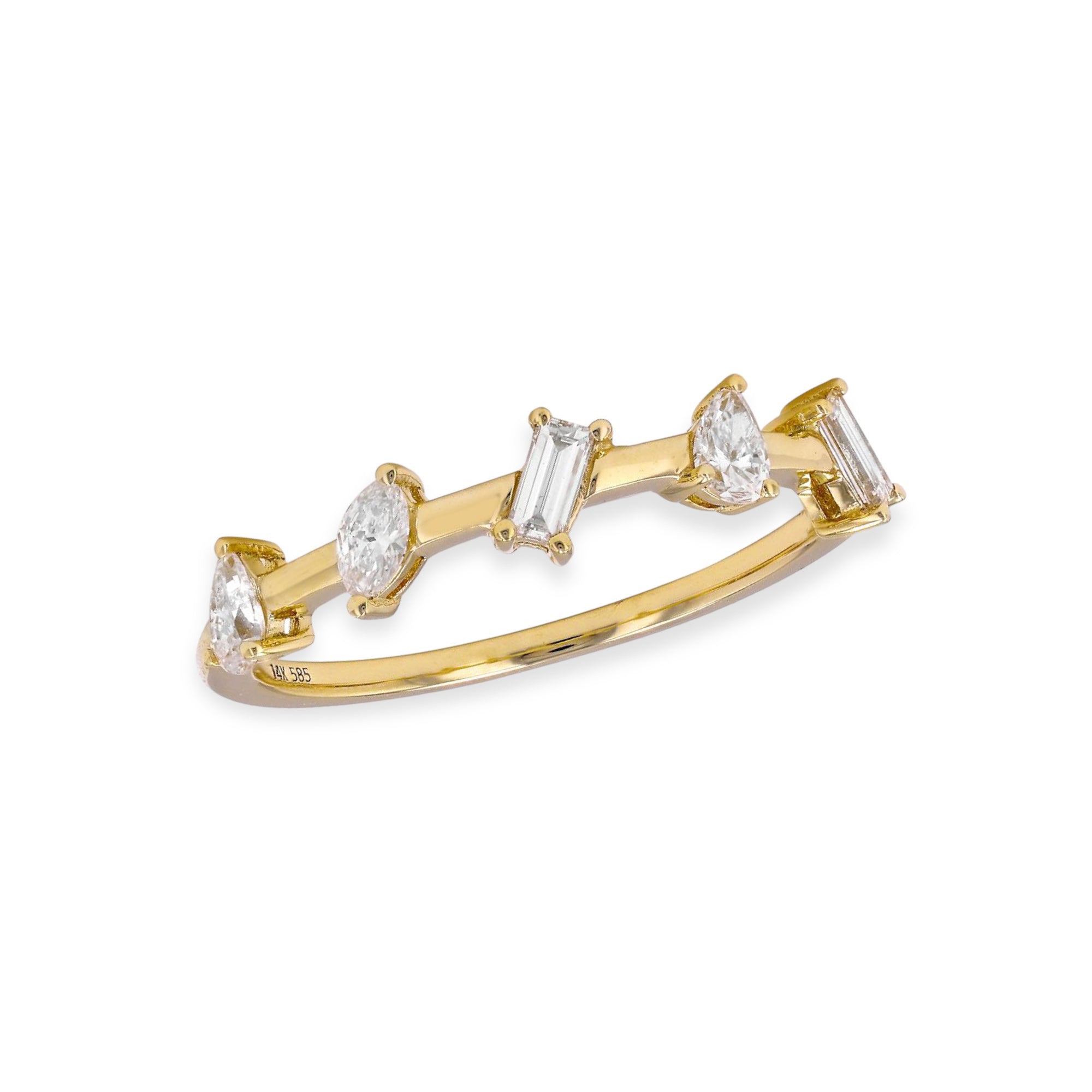 Multi Cut Diamond Station Ring-Rings-Mama Bijoux-[14kgold]-[diamonds]-[heirloom_quality]-MamaBijoux